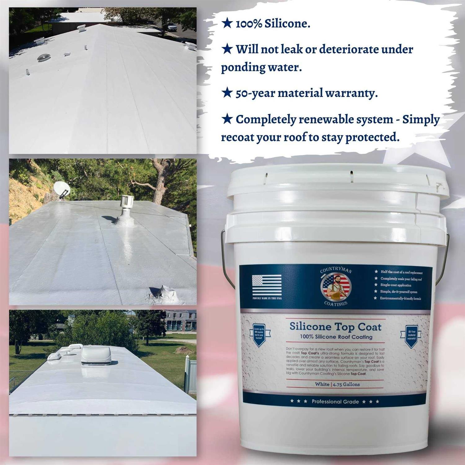 Countryman Coatings 100% Silicone Roof Coating Restore Your Roof in a Day - Inhomebuy