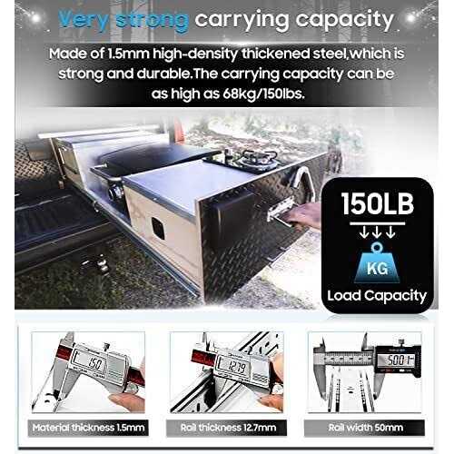 YENUO Heavy Duty Drawer Runners Slides with Lock 400 500 600 700 800 900 1000 Full Extension Ball Bearing Rails - Inhomebuy