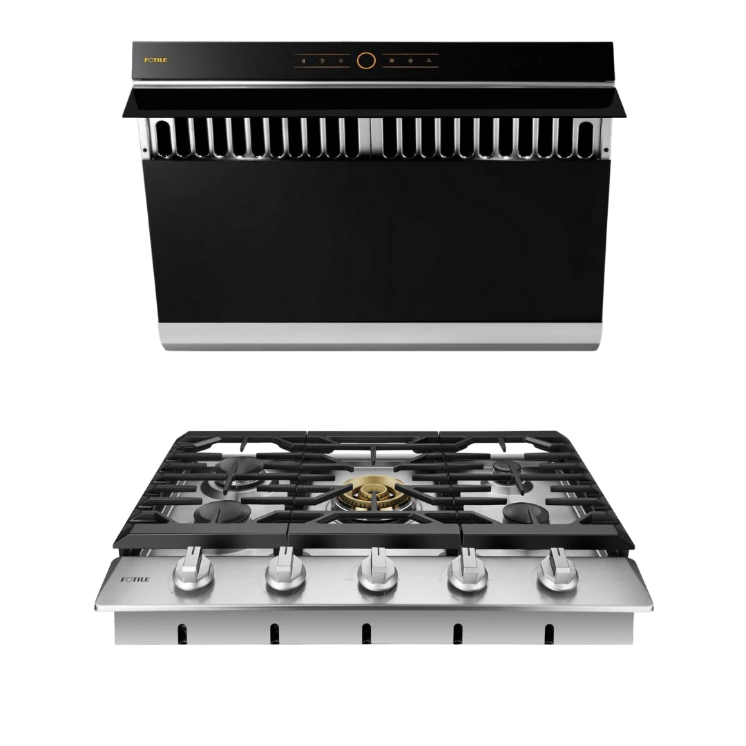 Fotile Package 30 Inch Cooktop and 30 Inch 850 CFM Range Hood in Black, AP-GLS30501-2 - Inhomebuy