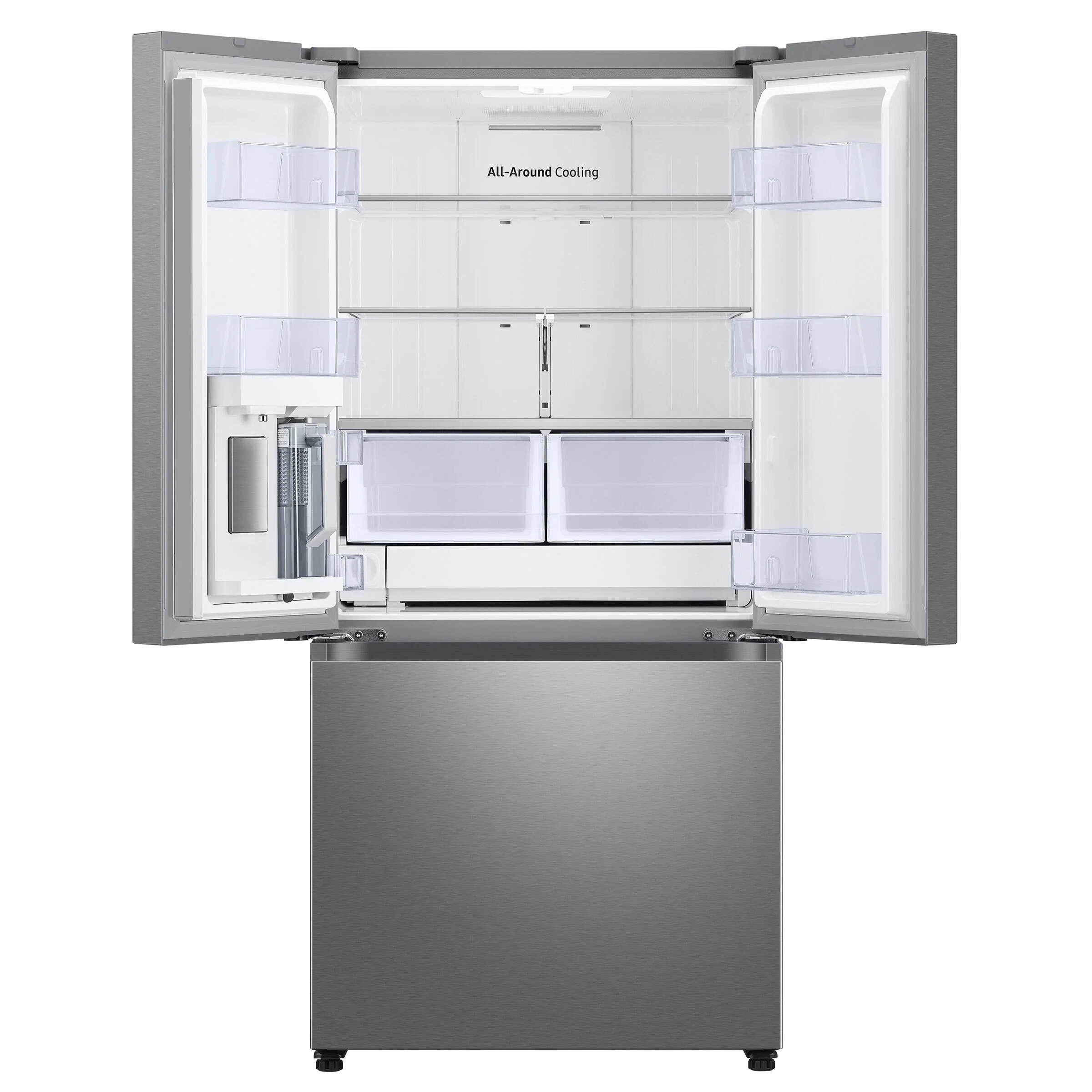 SAMSUNG 33 IN. 24.5 CU. FT. STAINLESS STEEL 3 DOOR FRENCH DOOR REFRIGERATOR WITH BEVERAGE CENTER AND - Inhomebuy