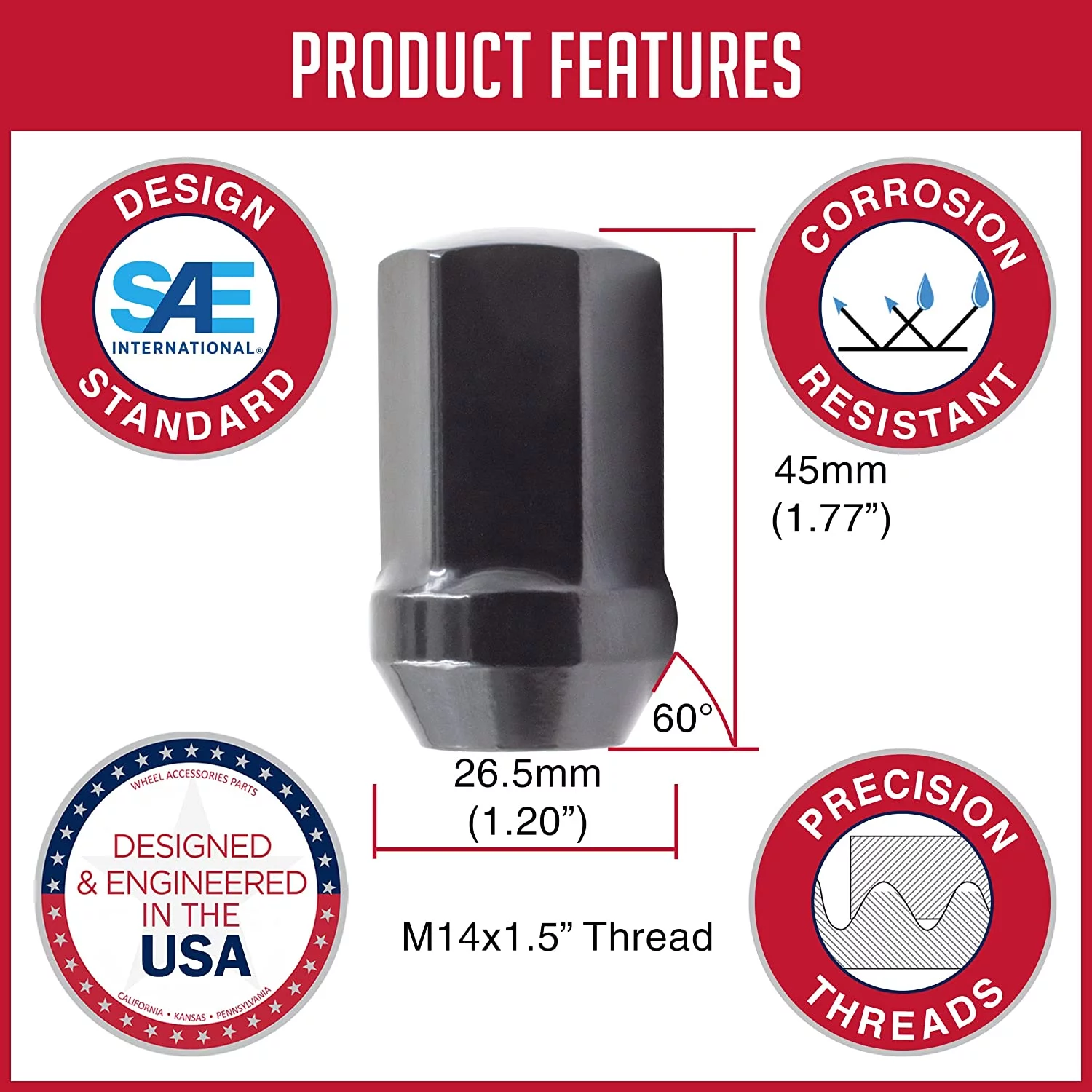 24 Pcs 14mm 1.50 14x1.50 Thread GM 9596070, 611-236 1.77