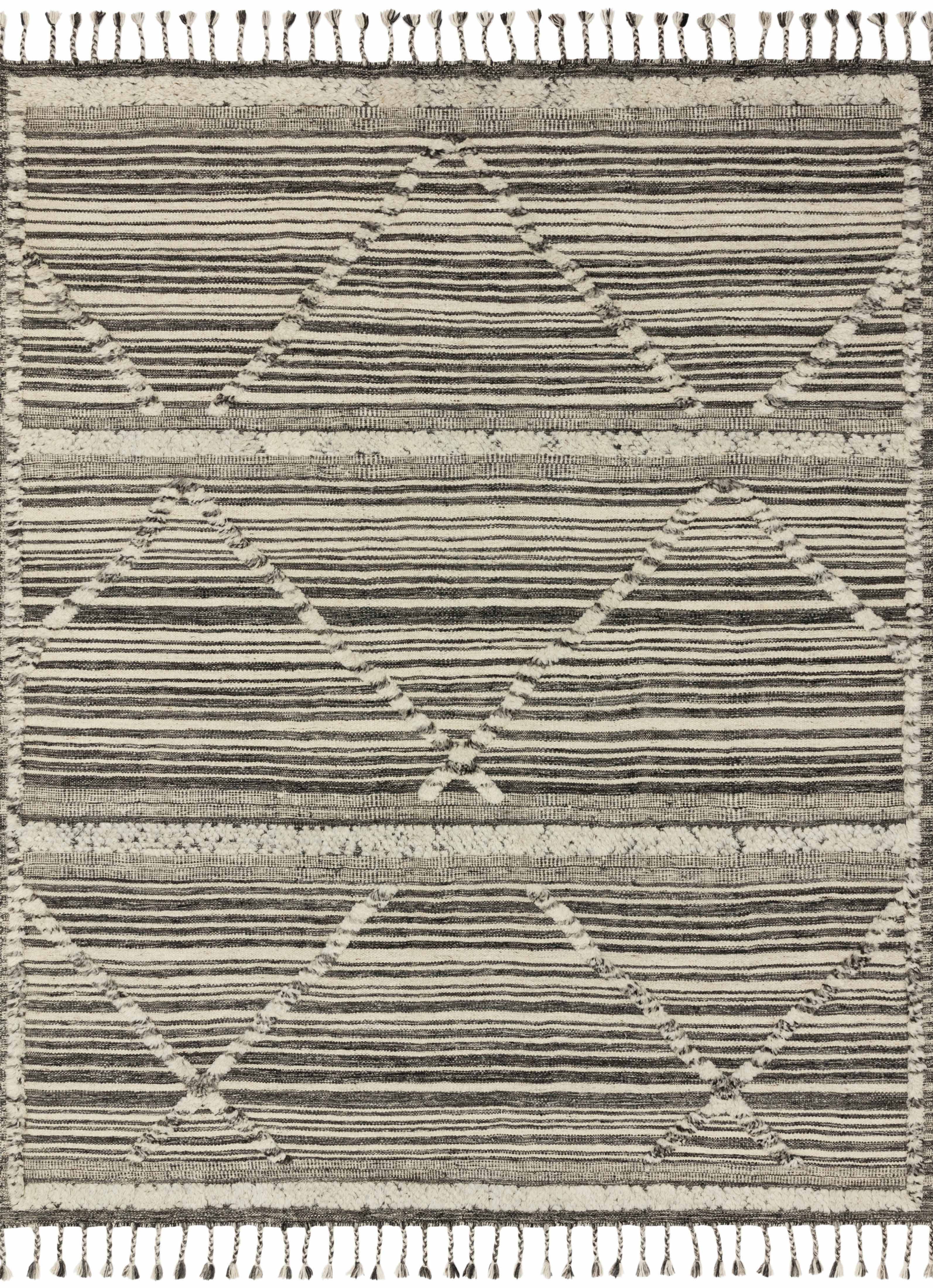 Loloi Rugs Iman Collection Rug in Ivory, Charcoal - 7'9