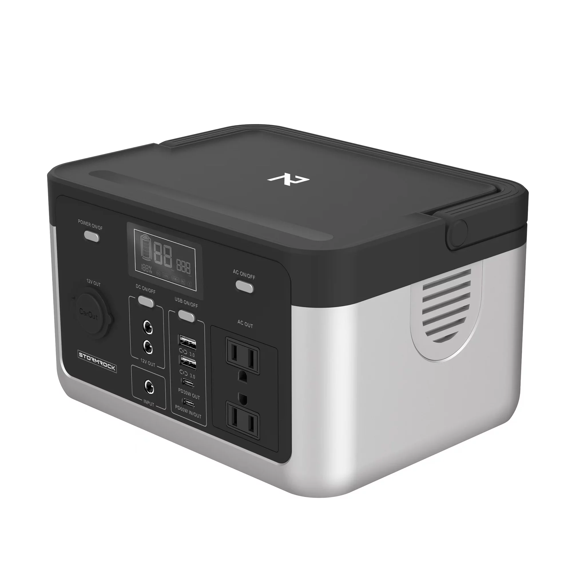 Stormrock Portable Power Station 1280Wh Lithium-Ion Battery, 110V/1500W AC Power, Solar Panel Compatible - Inhomebuy