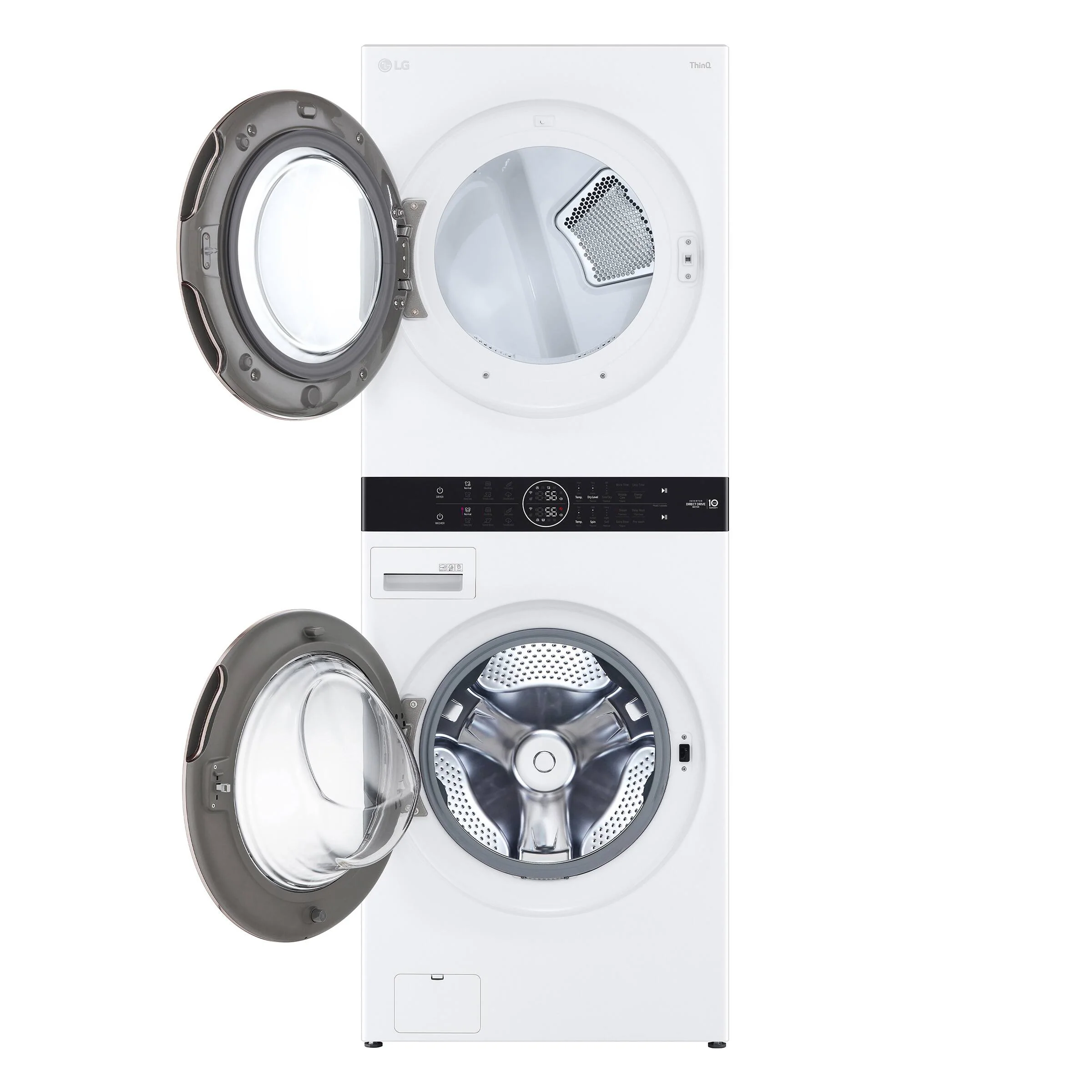 LG WHITE SINGLE UNIT FRONT LOAD WASHTOWER 5.2 CU. FT. WASHER, 7.4 CU. FT. ELECTRIC DRYER - WKE100HWA - Inhomebuy