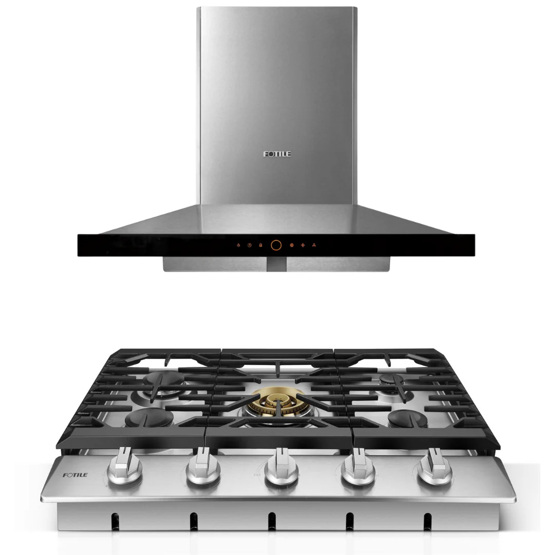 Fotile Appliance Package 30 In. Cooktop and 36 In. Wall Mount Range Hood in Stainless Steel, 900CFM, AP-GLS30501-8 - Inhomebuy