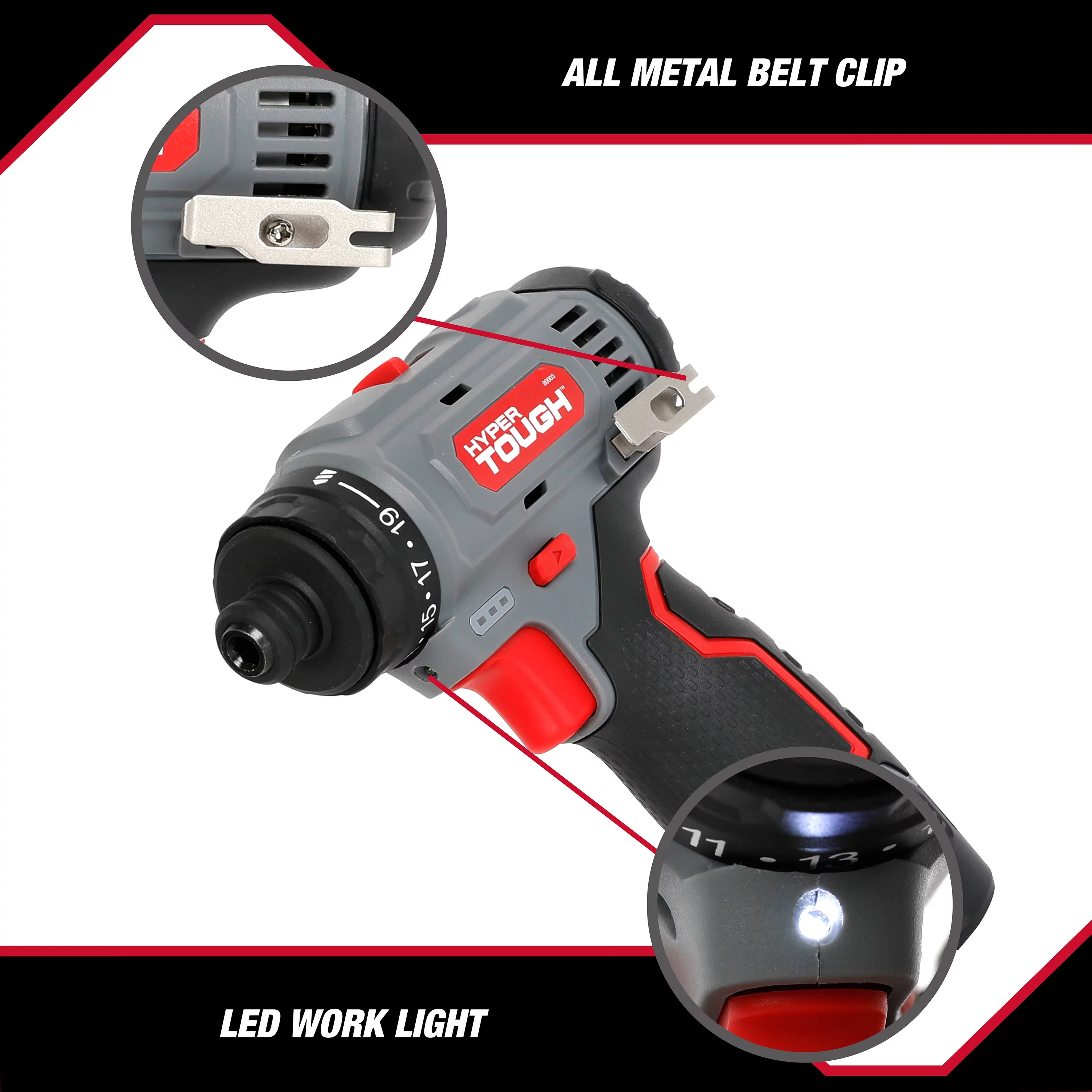 Hyper Tough 12V Max Lithium-Ion 3-in-1 Multi-Head Power Drill Set with 1.5Ah Battery and Charger, 80003 - Inhomebuy