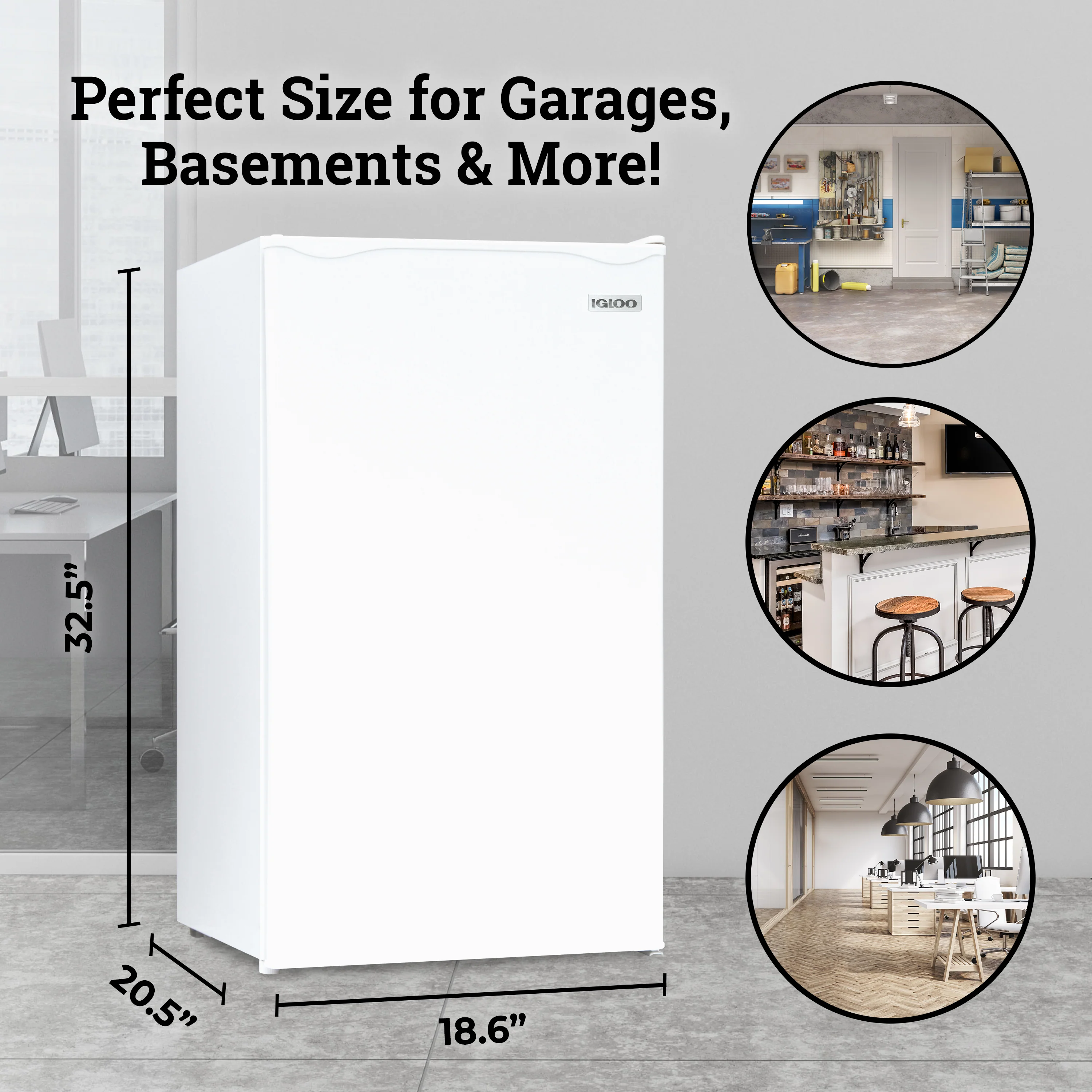 Igloo 3.2 Cu. Ft. Refrigerator w/ Freezer, White - Inhomebuy