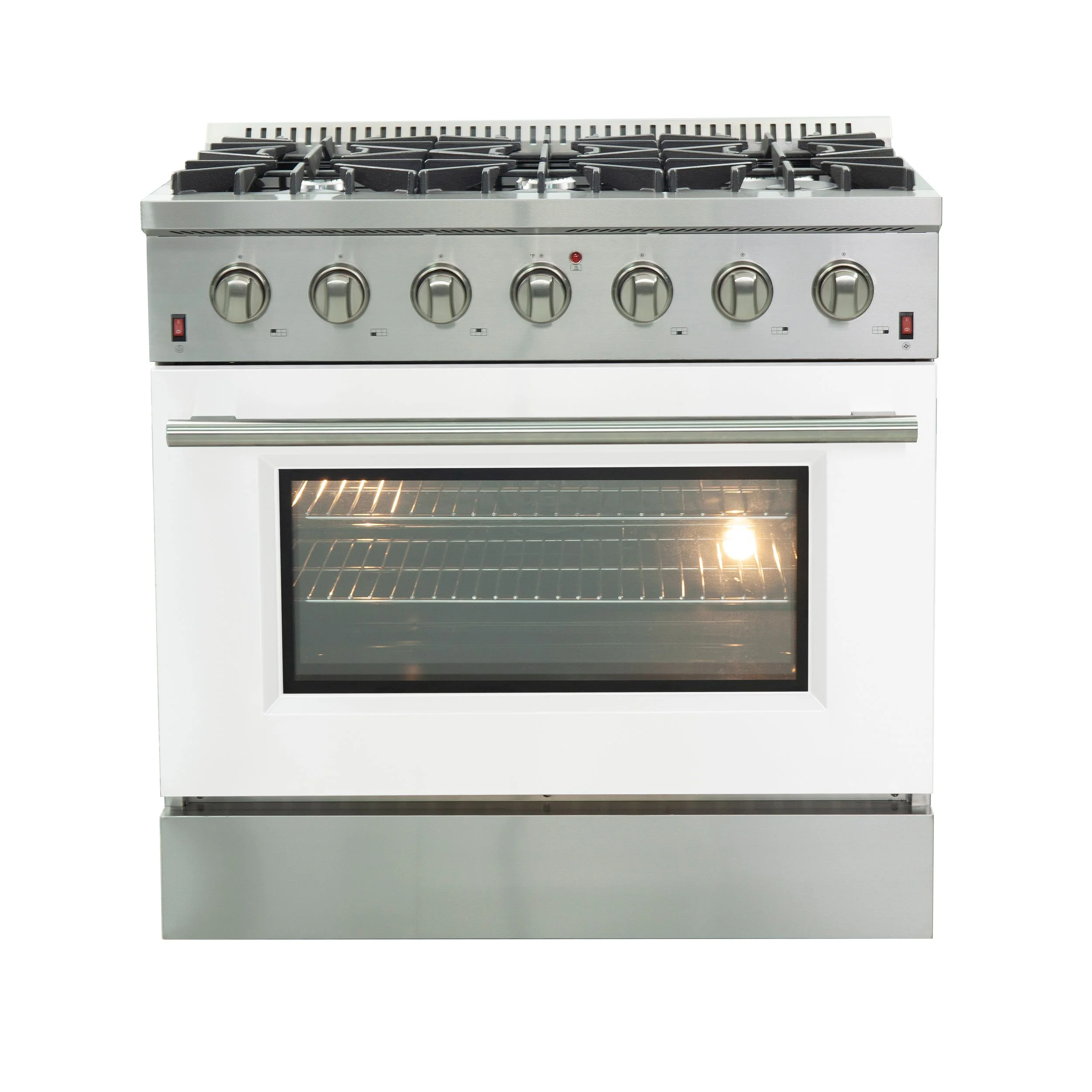 Forno 36 Inch Galiano Professional Freestanding Gas Range in White, FFSGS6244-36WHT - Inhomebuy