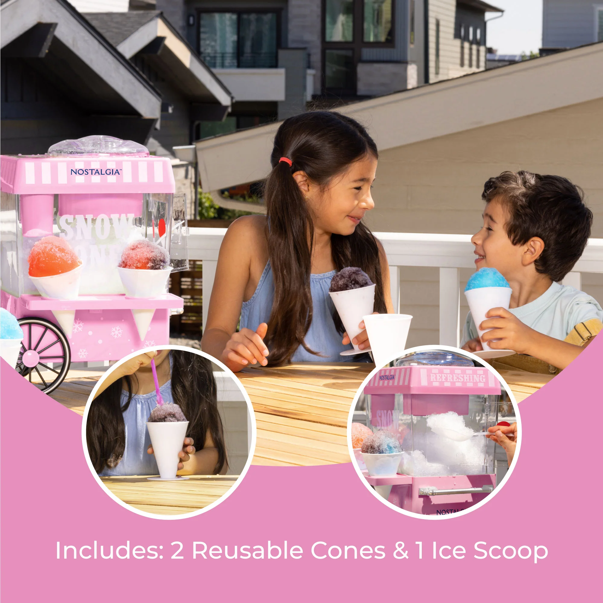 Vintage Snow Cone Maker, Pink - Inhomebuy