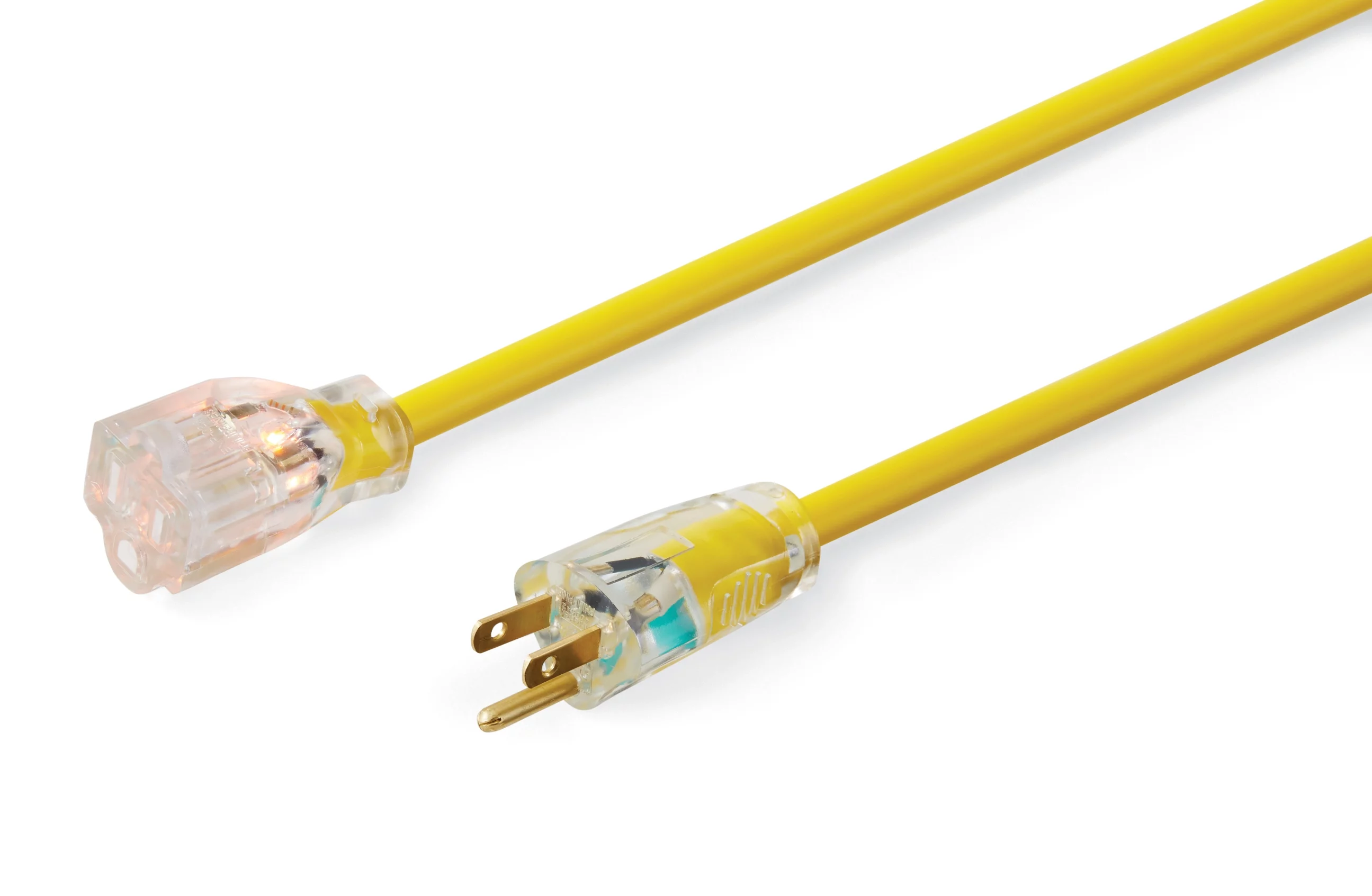 Hyper Tough 12AWGX3C 100ft Indoor and Outdoor Heavy Duty Yellow Vinyl Extension Cord - Inhomebuy