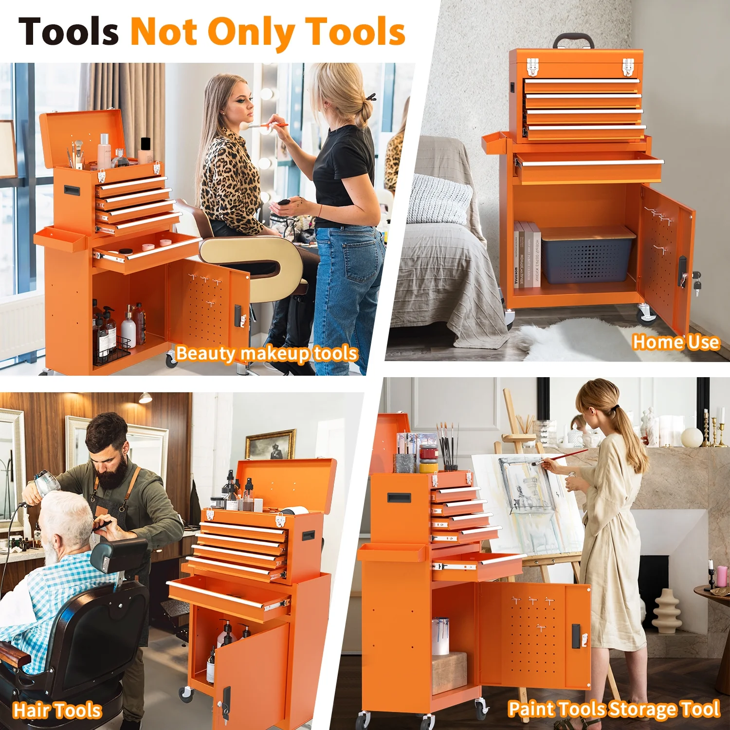 5 Drawer Mechanic Tool Chest with Wheels Heavy Duty Rolling Tool Box Cabinet Keyed Locking System Toolbox Organizer for Workshop Darkblue - Inhomebuy