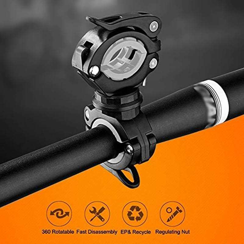 Vonpri Flashlight Holder Mount Bicycle Mounting Bracket Flashlight Holder Torch Clip 360 Rotation - Inhomebuy