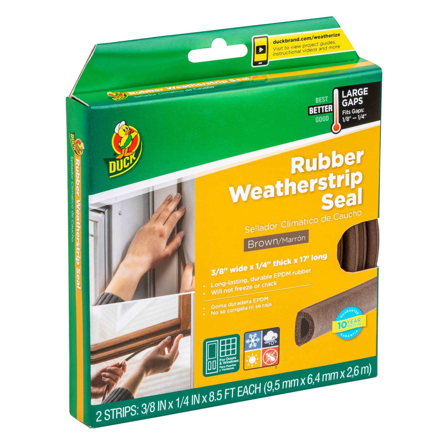 Duck Brand Heavy-Duty Large Gap Rubber Weatherstrip Seal - Inhomebuy