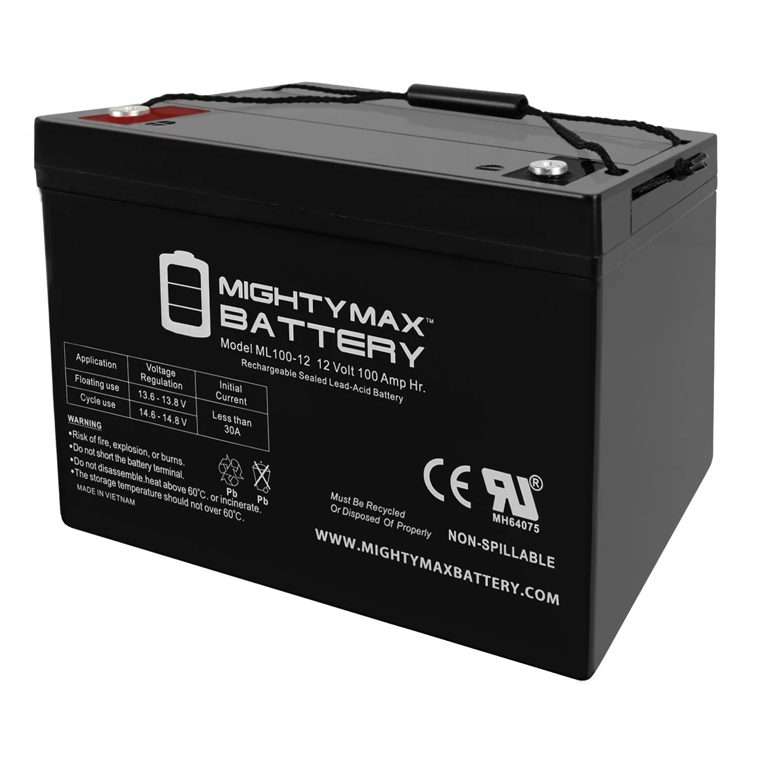 12V 100Ah SLA Battery For Kaddy E-Caddy Golf Cart - Inhomebuy