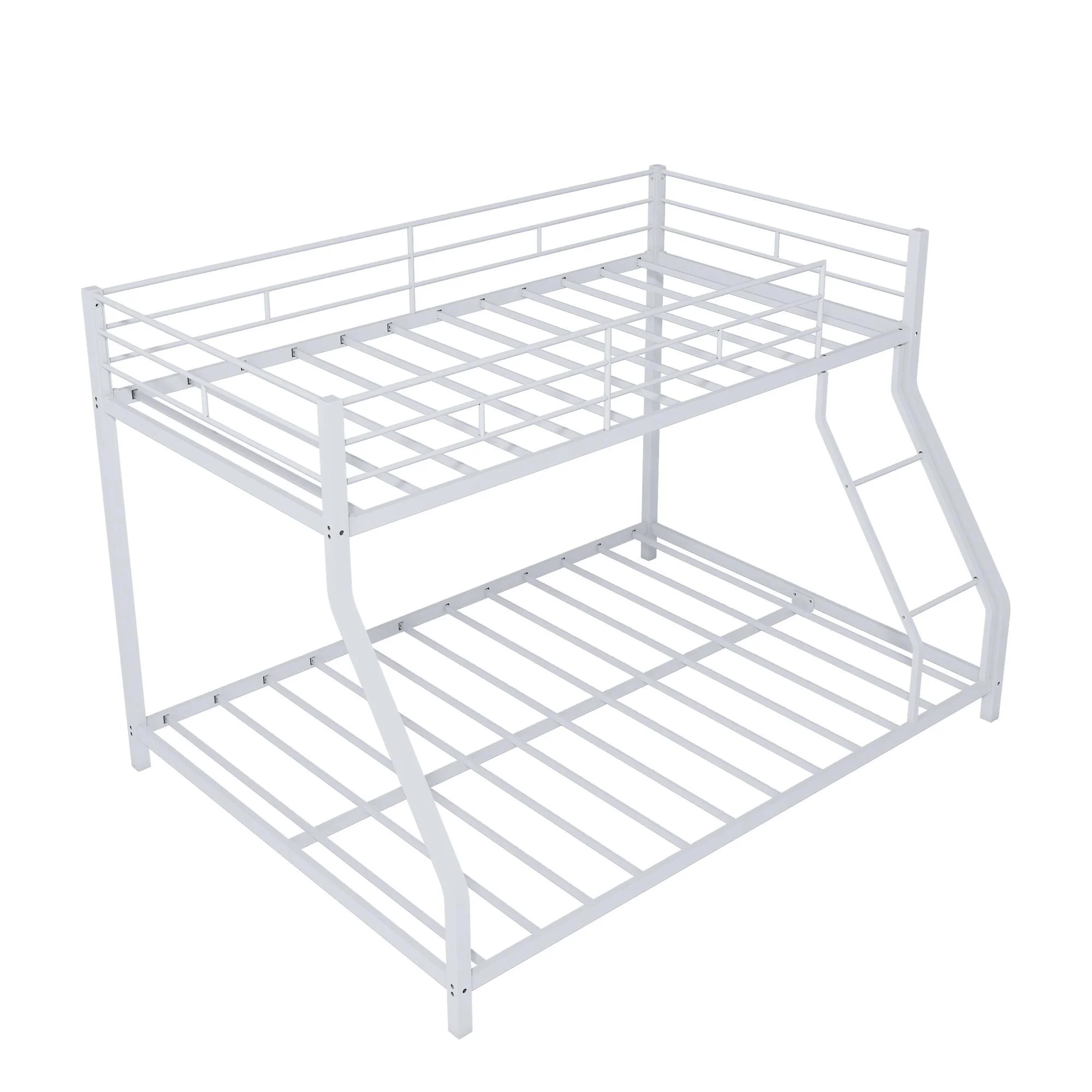 Twin Over Full Bunk Bed, Heavy-duty Metal Bunk Beds Twin Over Full Size, Low Profile Metal Bunk Bed, Space-saving Bunkbeds Frame for Kids Teens, Modern Kids Furniture, No Spring Box Need, Black - Inhomebuy