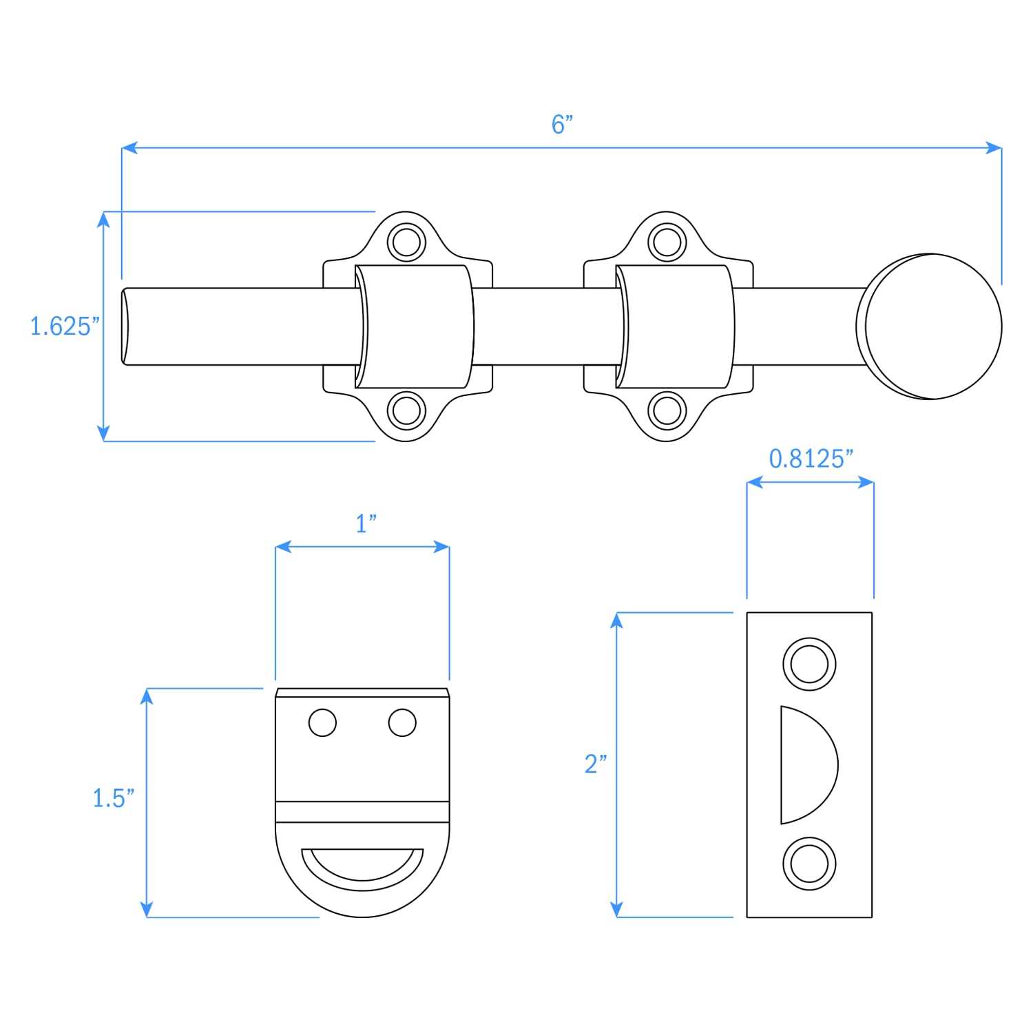 Nuk3y Heavy Duty Solid Brass Dutch Door Surface Bolt - Inhomebuy