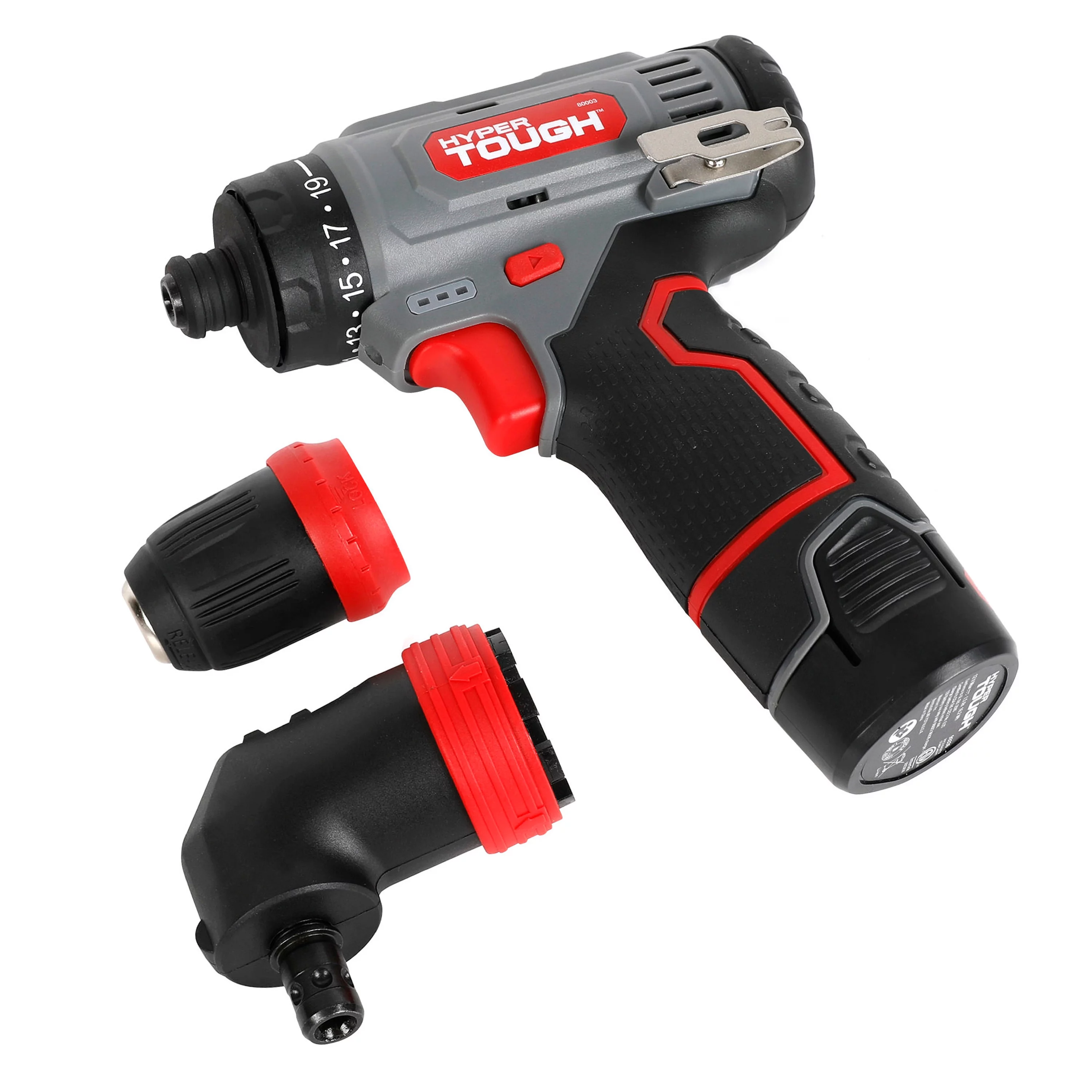 Hyper Tough 12V Max Lithium-Ion 3-in-1 Multi-Head Power Drill Set with 1.5Ah Battery and Charger, 80003 - Inhomebuy