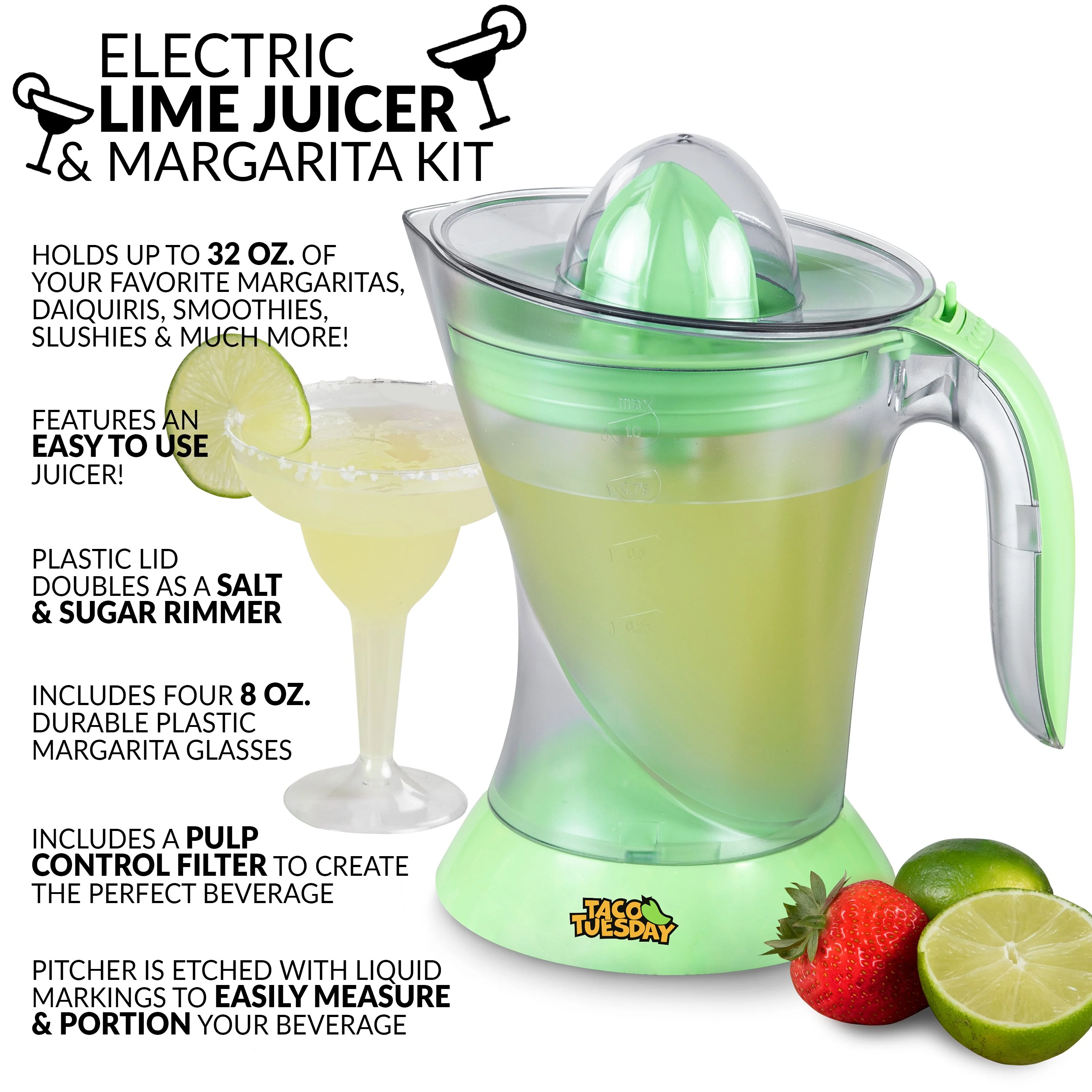 Taco Tuesday Electric Lime Juicer & Margarita Kit - Inhomebuy