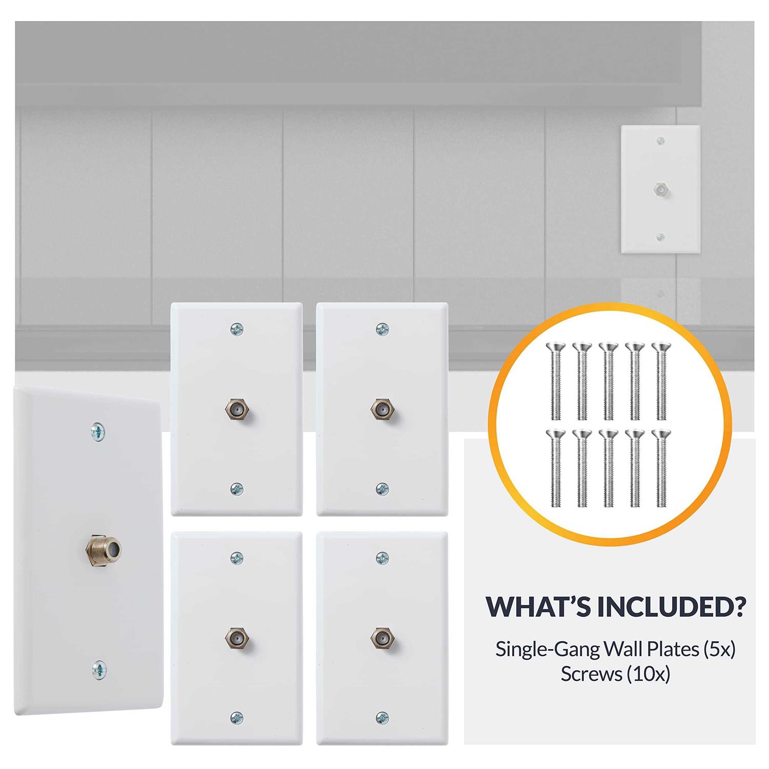 Newhouse Hardware 1-Port TV Cable Wall Plate F Connector - Inhomebuy