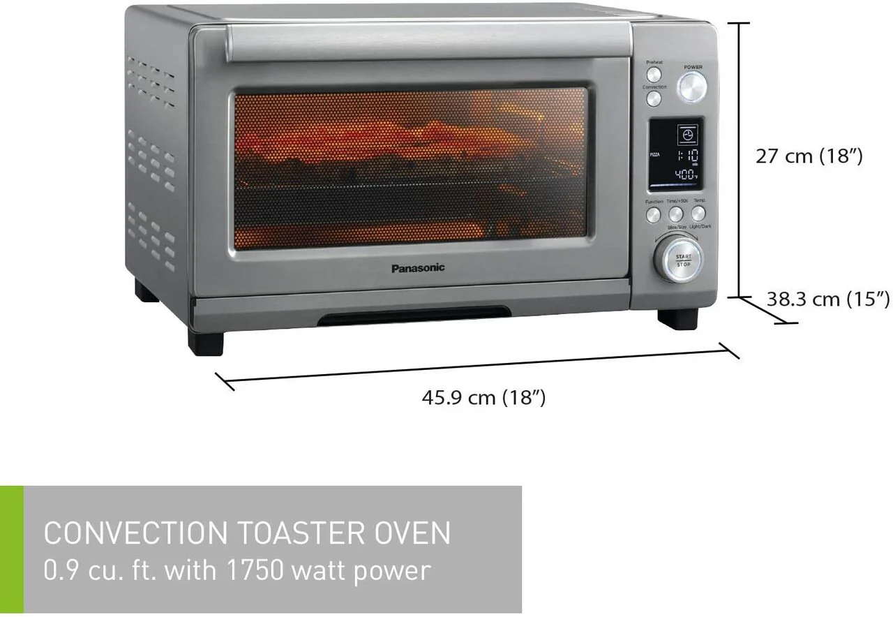 Panasonic 0.9 cu.ft. Instant Heat Convection Toaster Oven with Double Infrared and Metal Heater | NBG251 - Inhomebuy