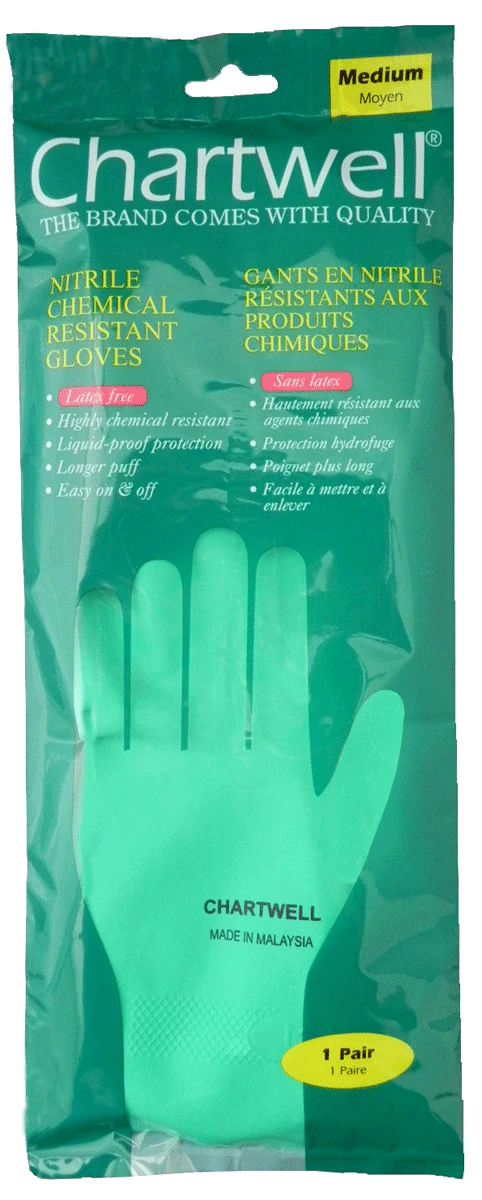 Chartwell Nitrile Chemical Resistant Gloves | 35593 | Medium Size - Inhomebuy