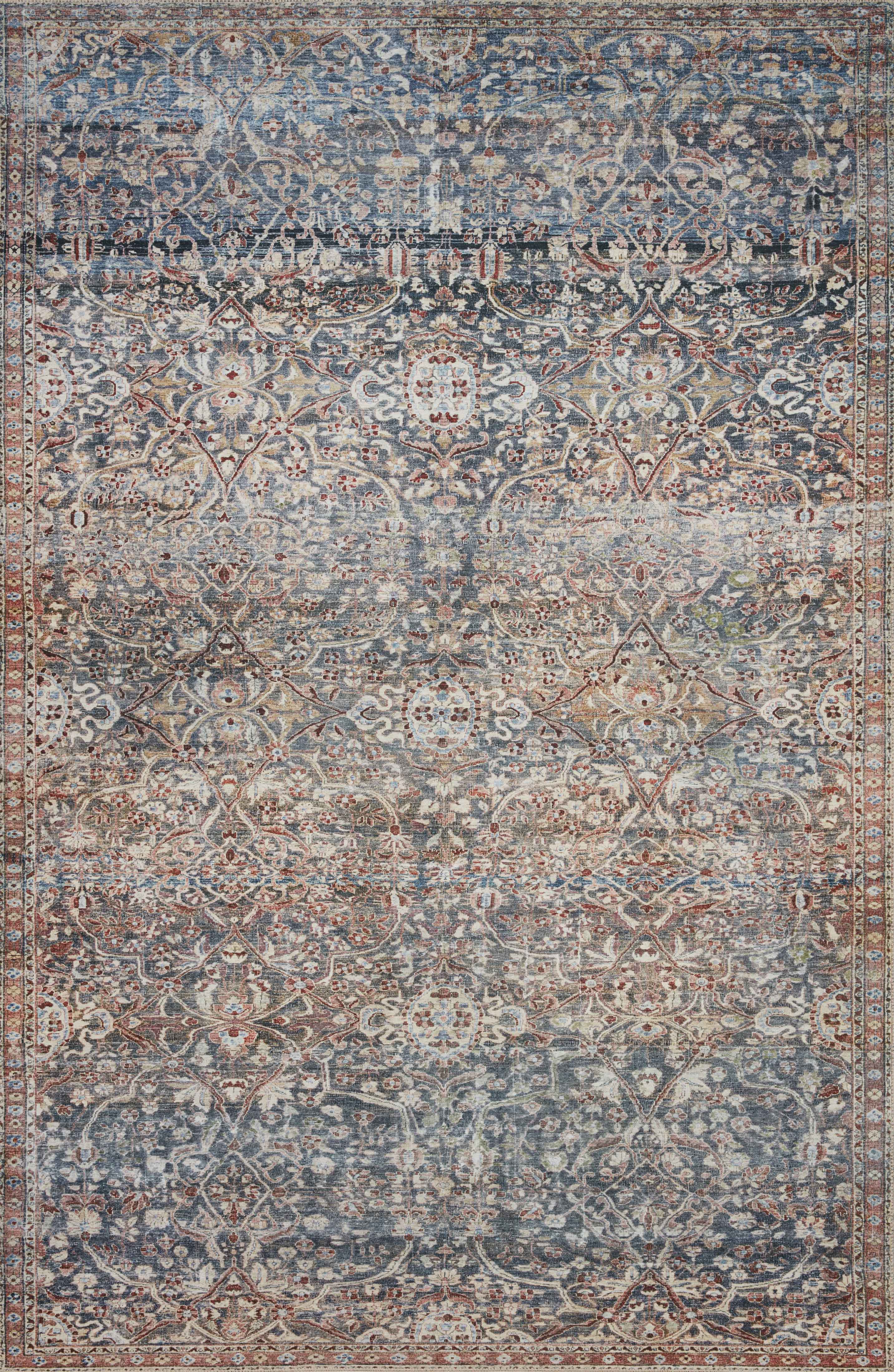 Chris Loves Julia x Loloi Rug in Denim, Spice - 2'0