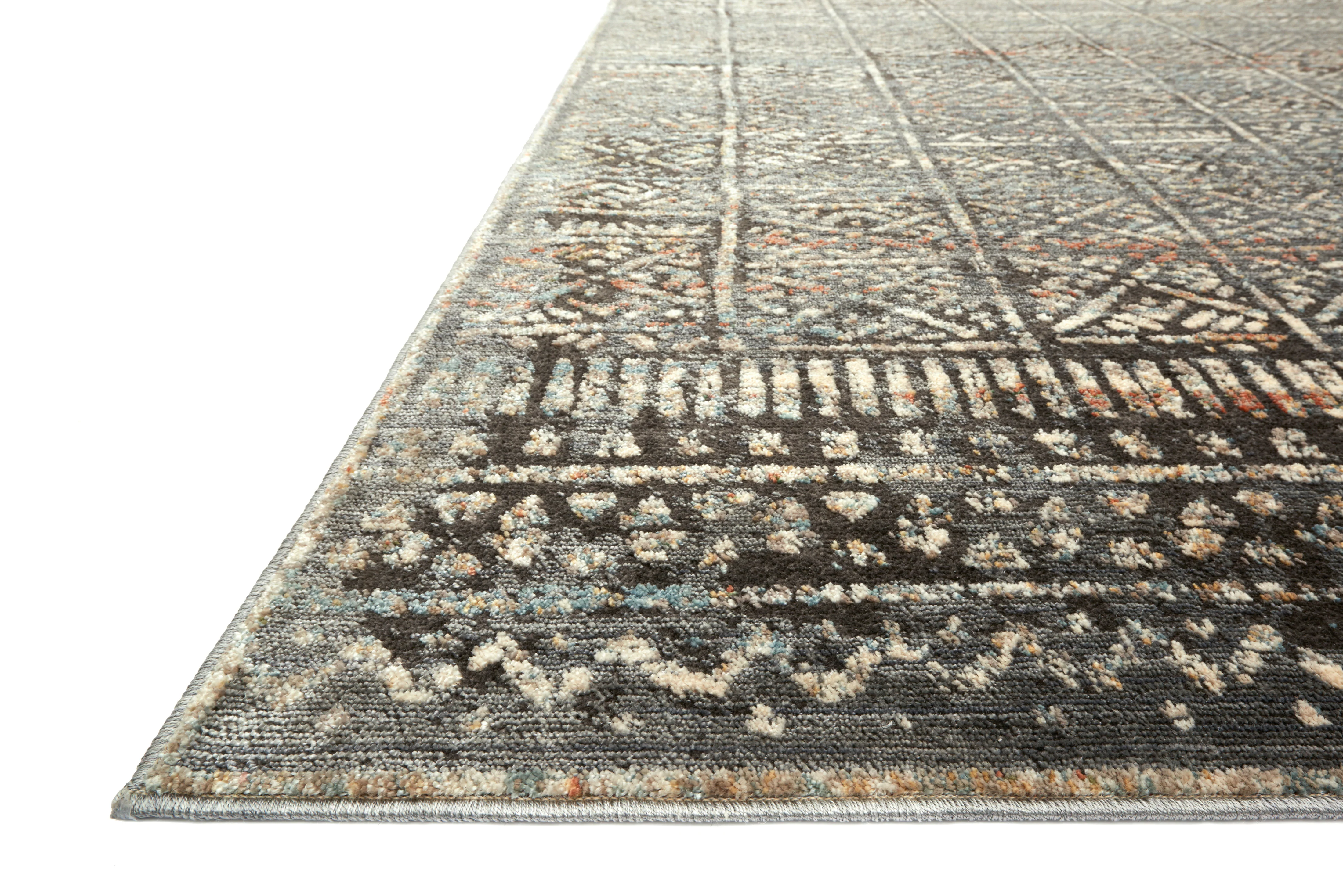 Loloi Rugs Javari Collection Rug in Charcoal, Silver - 7'10