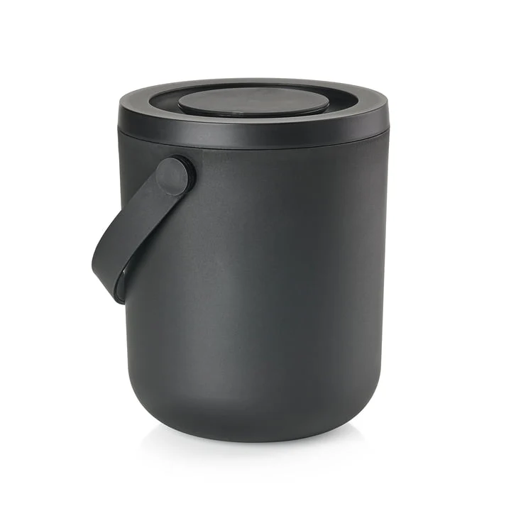 Waste Bin Circular 15L Black - Inhomebuy