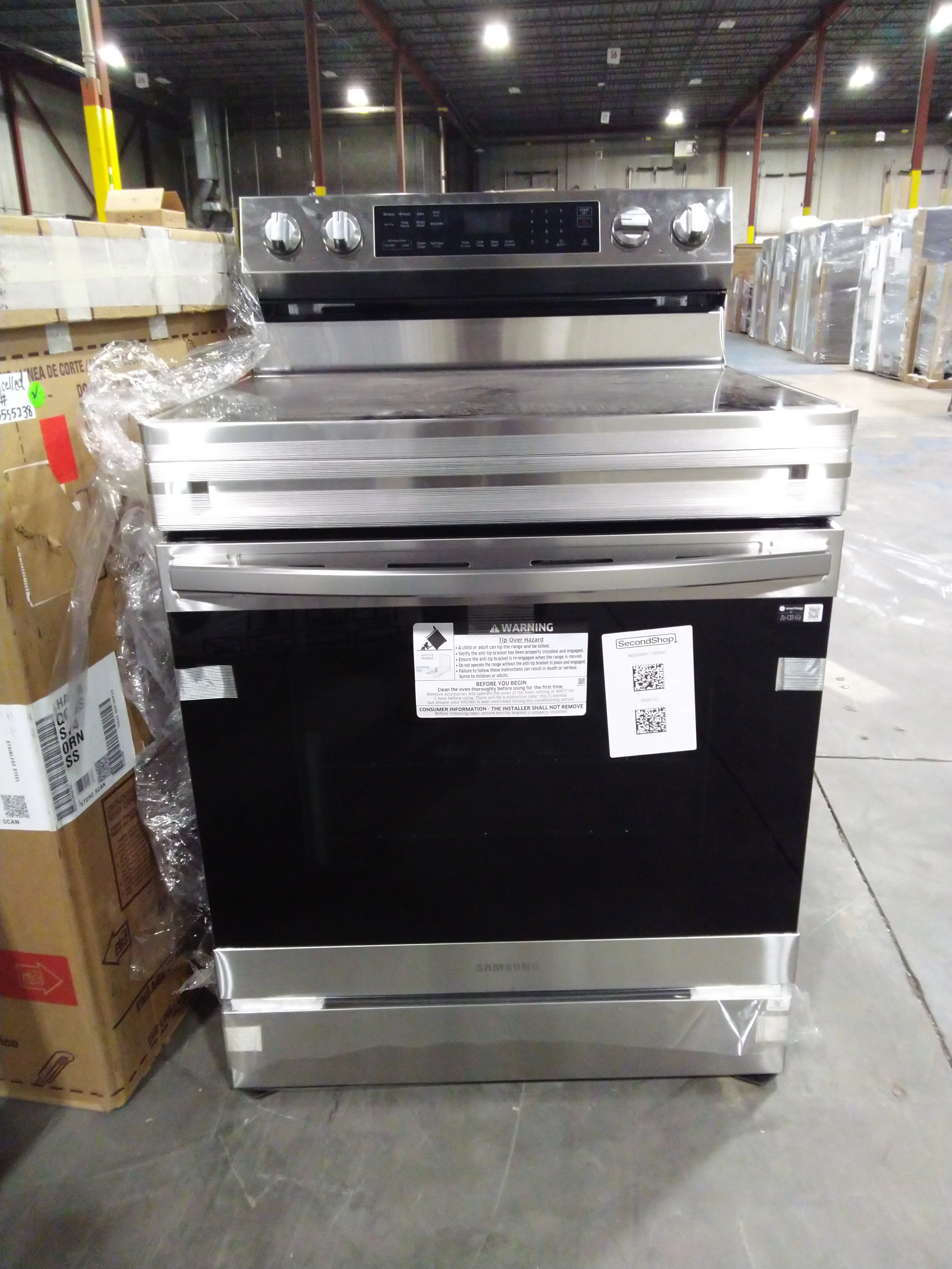 SAMSUNG 30 IN. 6.3 CU. FT. STAINLESS STEEL ELECTRIC RANGE WITH AIR FRY AND BUILT-IN WI-FI - NE63A651 - Inhomebuy