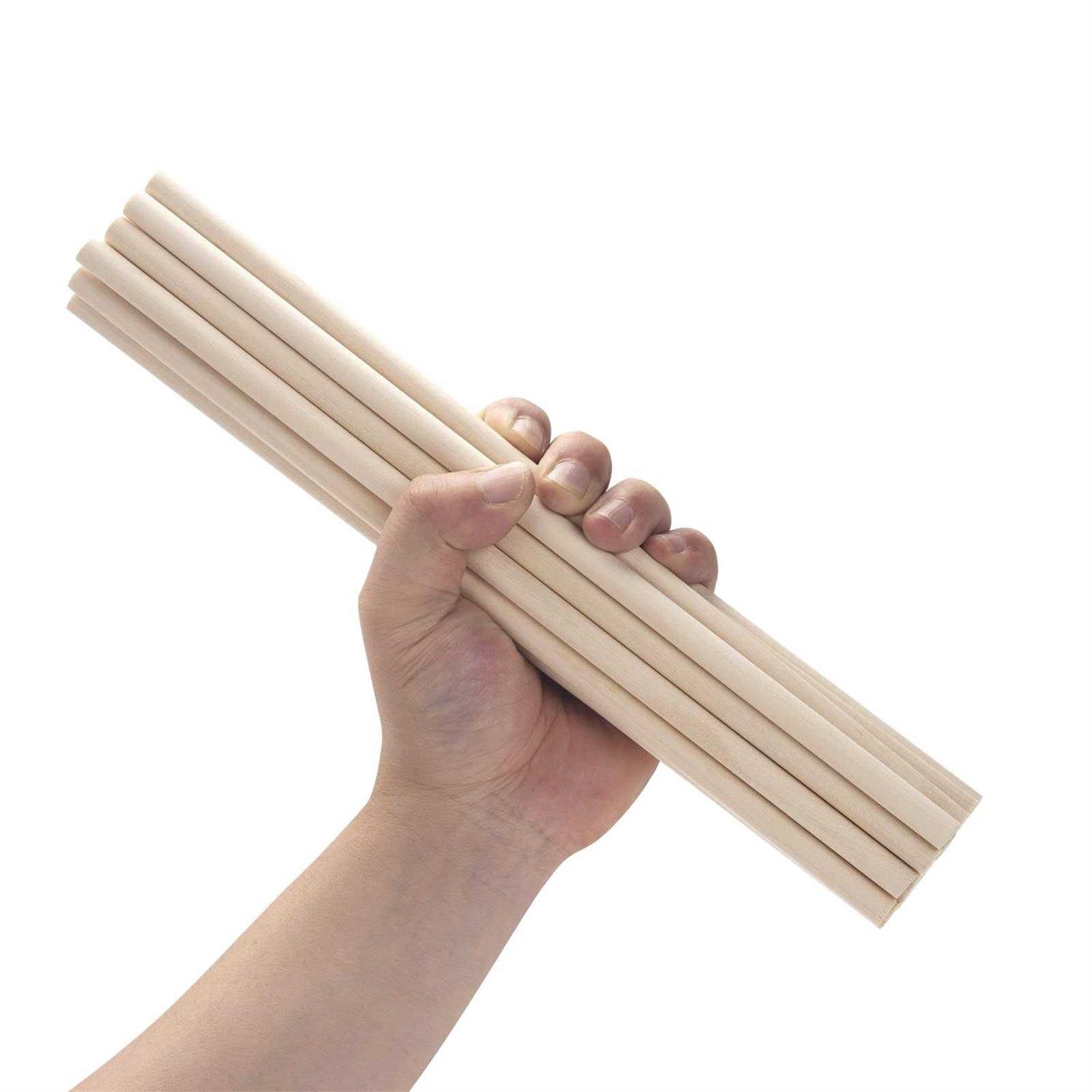 Wooden Dowel Dods Wood Dowels 12 Round Wooden Sticks For Crafts, Macrame Dowel, Unfinished Hardwood Sticks For Arts And Diyers - Inhomebuy