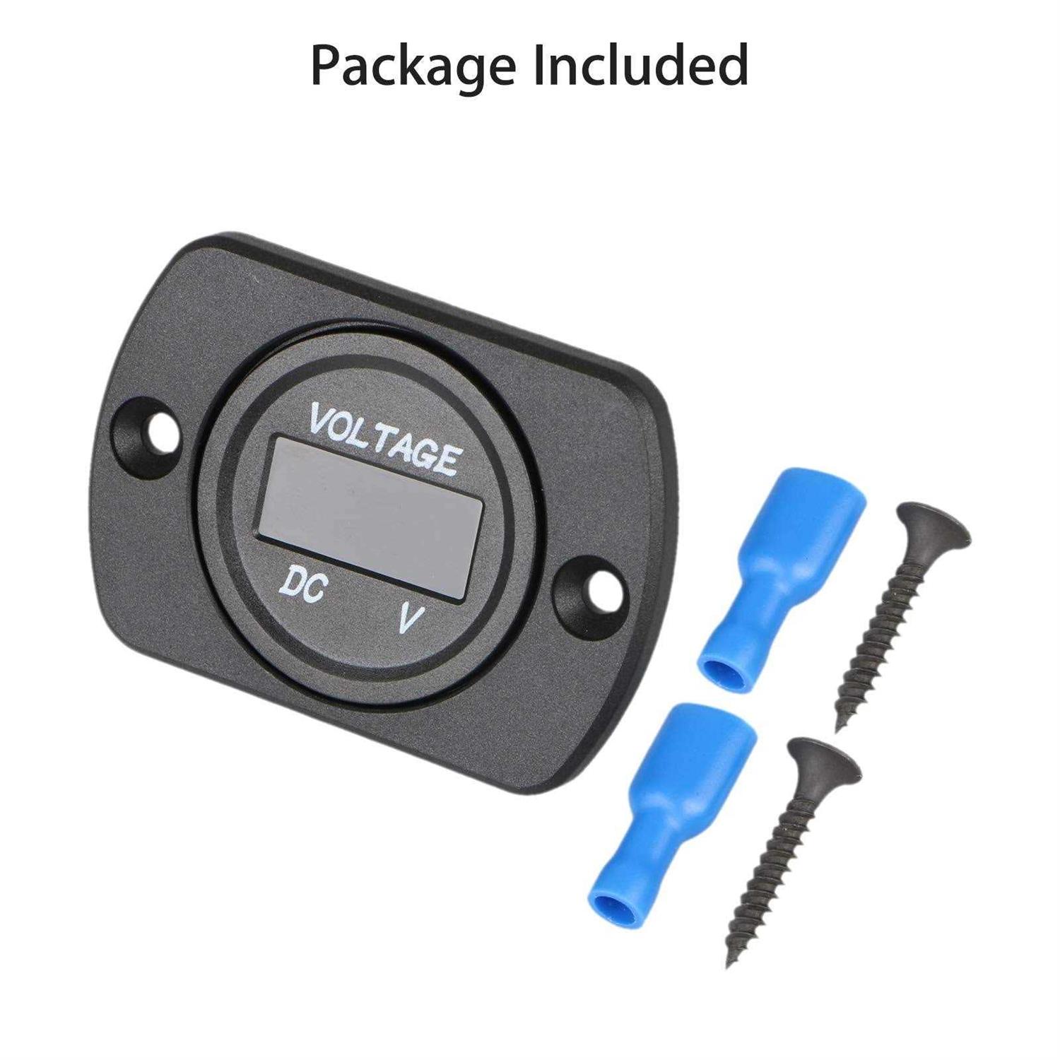 DC 12V 24V Car Voltmeter with LED Digital Display - Inhomebuy