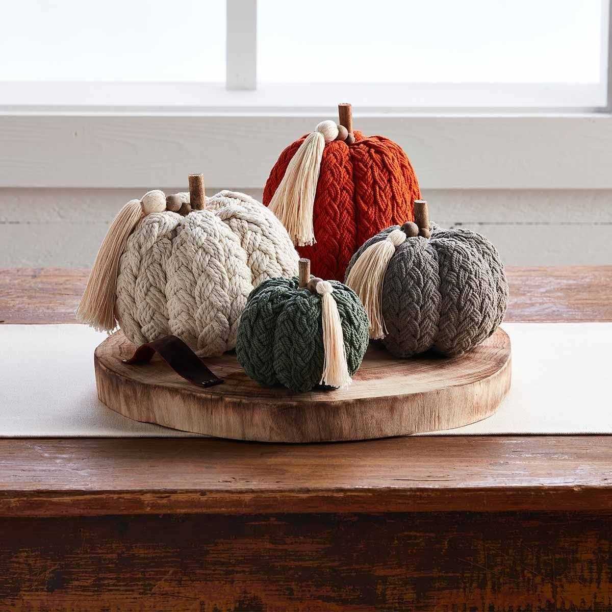 Mud Pie Braided Rope Pumpkin - Inhomebuy