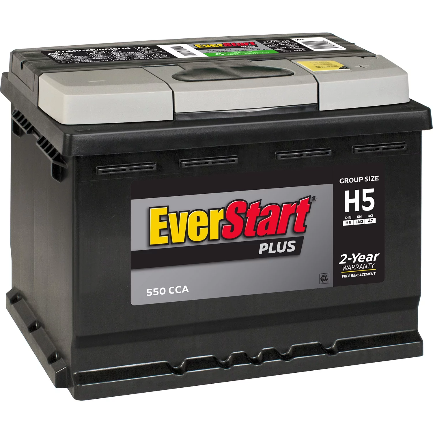 EverStart Plus Lead Acid Automotive Battery, Group Size H5 / LN2 / 47 12 Volt, 550 CCA - Inhomebuy