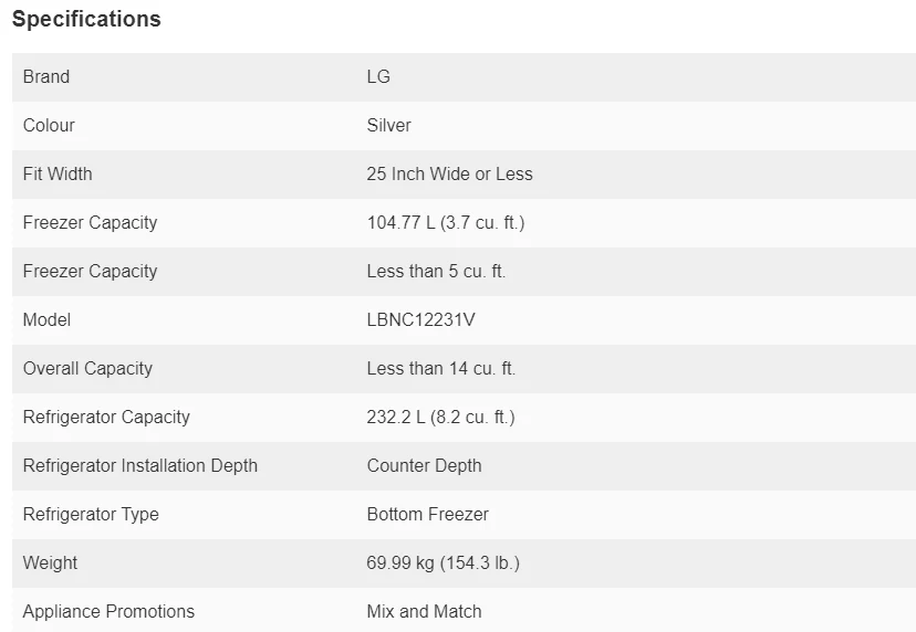 LG 24 IN. 12 CU. FT. STAINLESS STEEL LOOK COUNTER-DEPTH BOTTOM FREEZER REFRIGERATOR WITH DOOR COOLIN - Inhomebuy