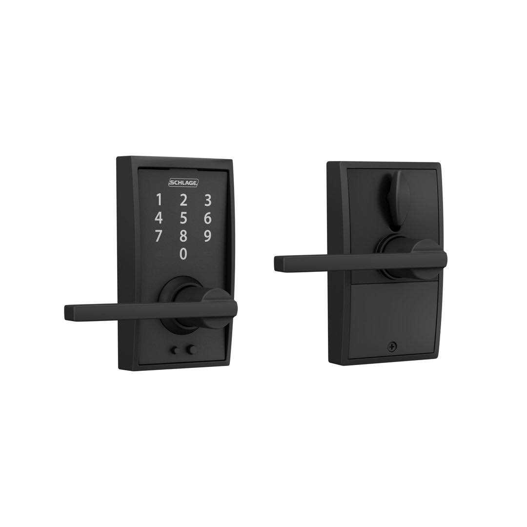 Schlage FE595 PLY/LAT Plymouth Keypad Flex-Lock Entry Leverset with Latitude Lever - Inhomebuy