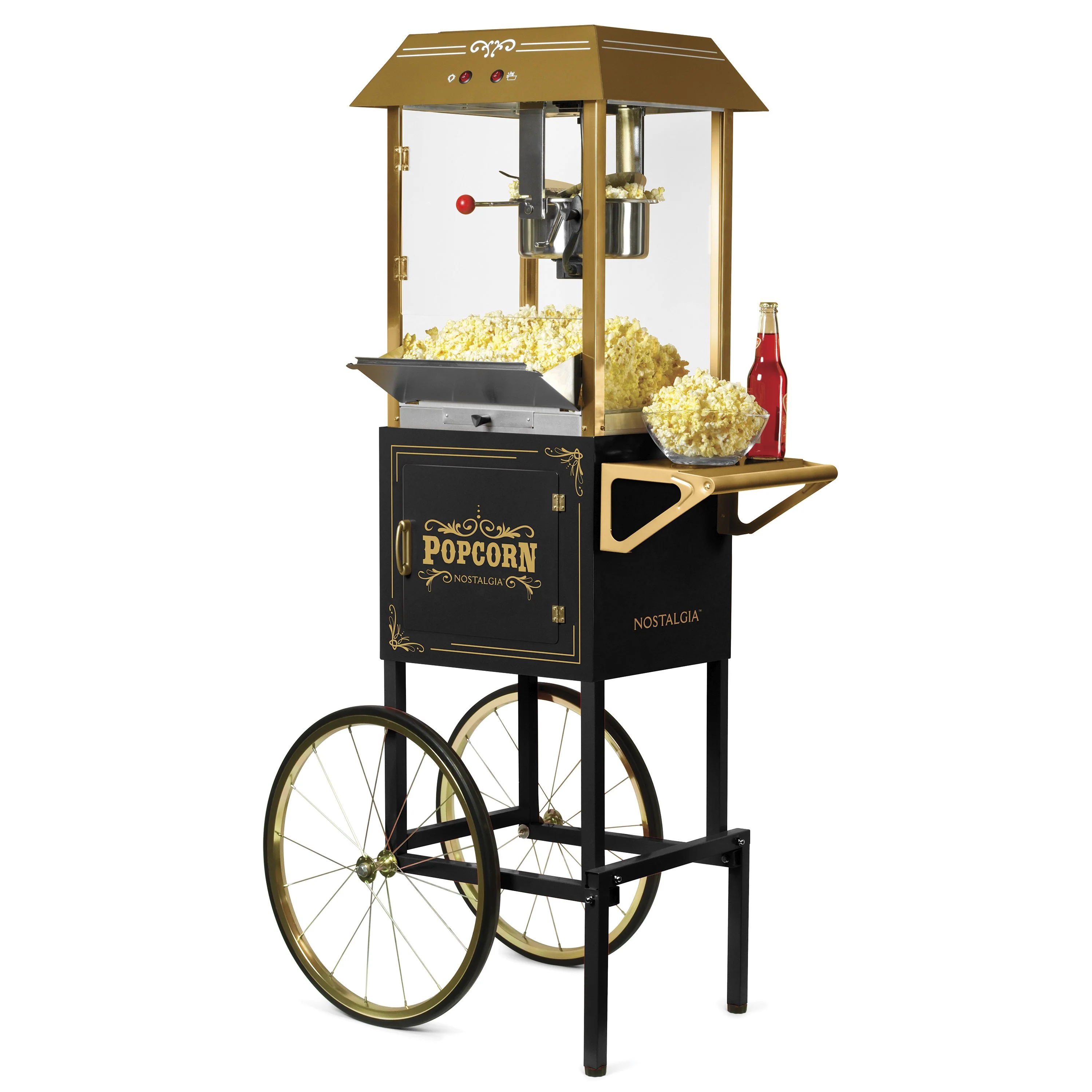 Vintage 10-Ounce Vintage Professional Popcorn Cart - 59 Inches Tall - Black - Inhomebuy