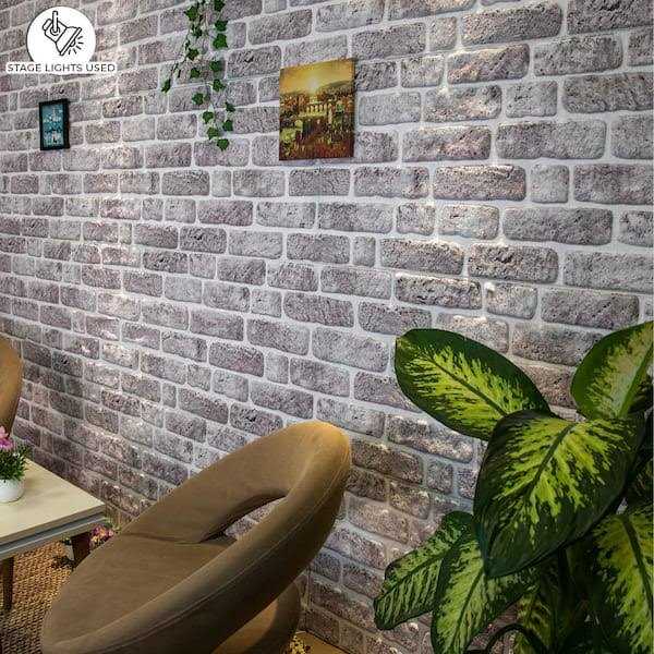 Dundee Deco 3D Wall Panels Brick Effect Cladding Brown Grey Stone Look Wall Paneling - Inhomebuy