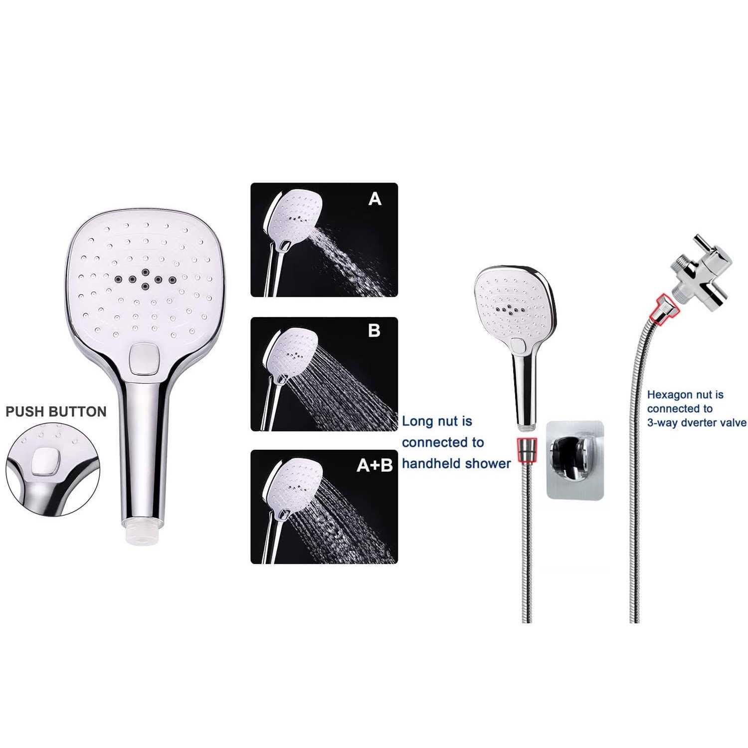 NearMoon Adjustable Shower Arm Universal Connection - Inhomebuy