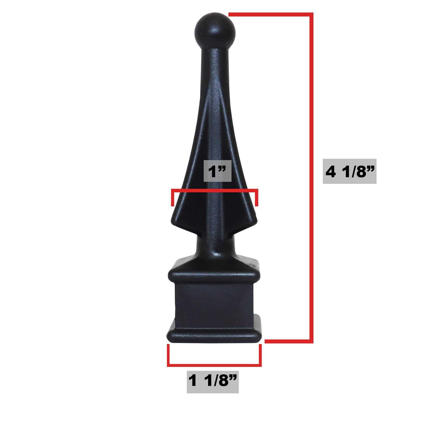Fence Finials Easy-Tap Installation High-Impact Polypropylene Four-Sided Spire - Inhomebuy