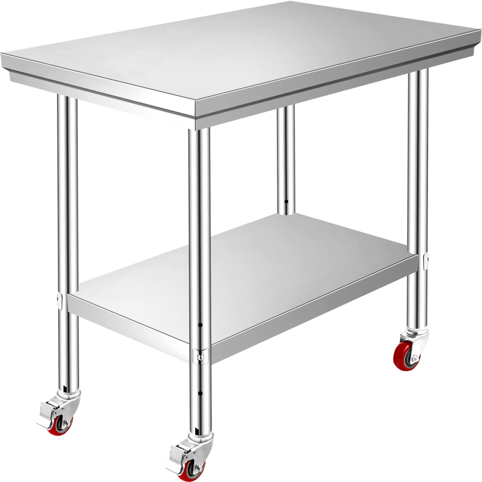 BENTISM Superior Stainless Steel Work Table w/ Wheels |30x24inch | Food Prep NSF | Utility Work Station ,Adjustable Undershelf,Easy to Install - Inhomebuy