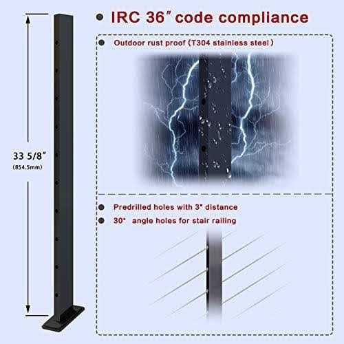 Muzata 10ft Staircase Handrail Black Pipe Handrail Staircase Steps Hand Rail for Indoor Stairs 440LBS Load Capacity Wall Mount Support Galvanized - Inhomebuy