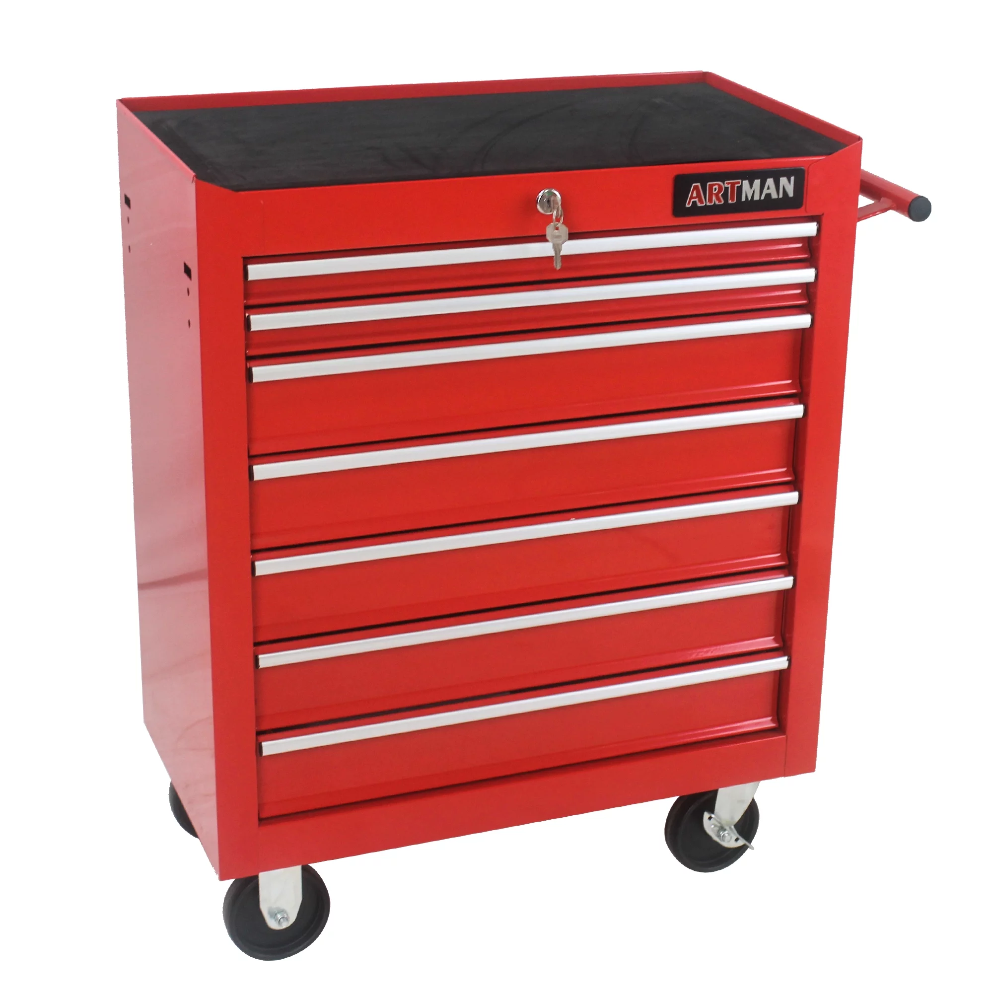 7 Drawers Rolling Tool Chest Cabinet with Wheels, Tool Storage Cabinet and Tool Box Organizer for Garage Warehouse Workshop, Red - Inhomebuy