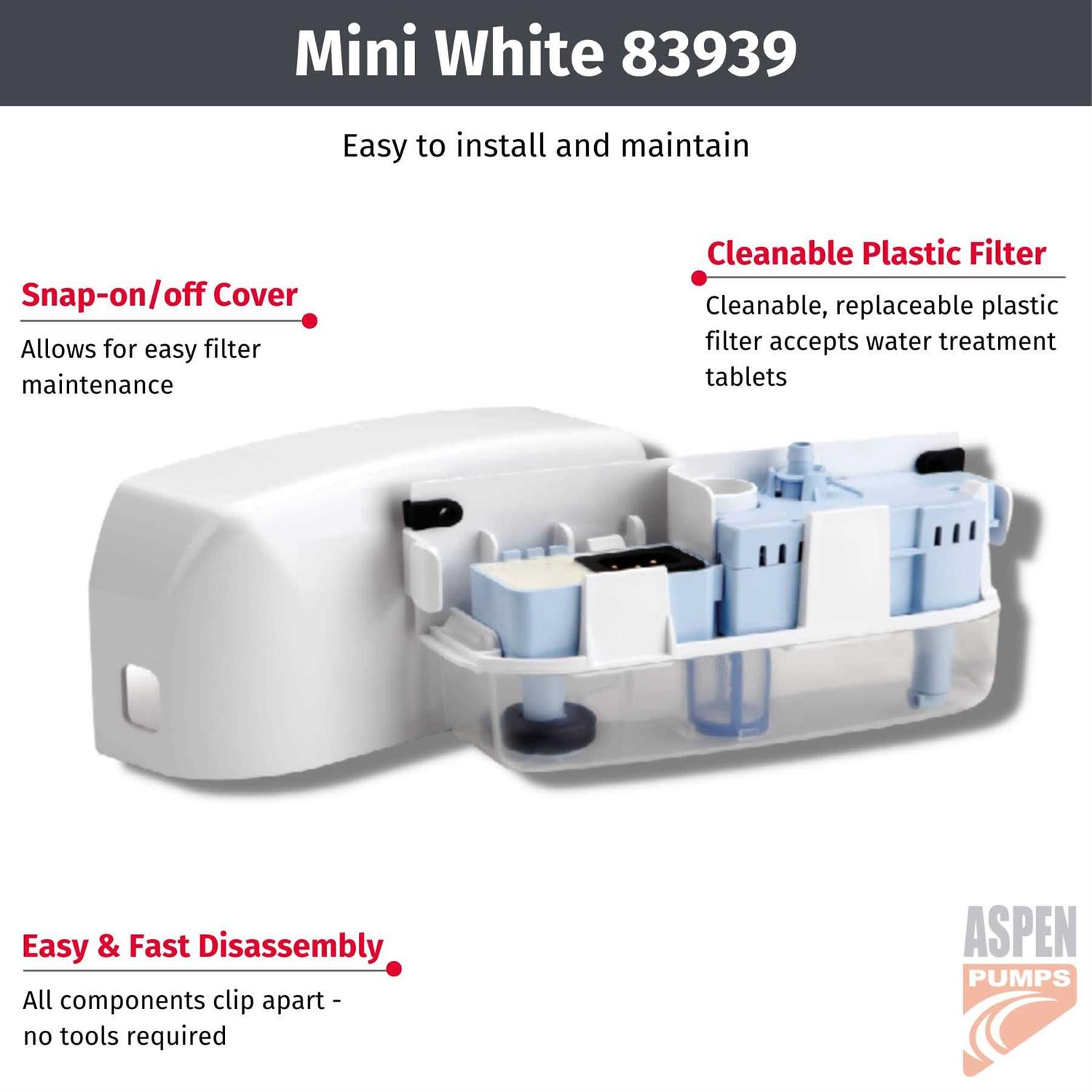 RectorSeal 83809 Aspen Mini Aqua Pump Kit 100-250V - Inhomebuy