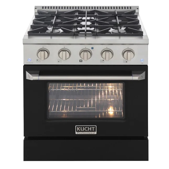Kucht Professional 30 in. 4.2 cu ft. Propane Gas Range with Black Door and Silver Knobs, KNG301/LP-K - Inhomebuy