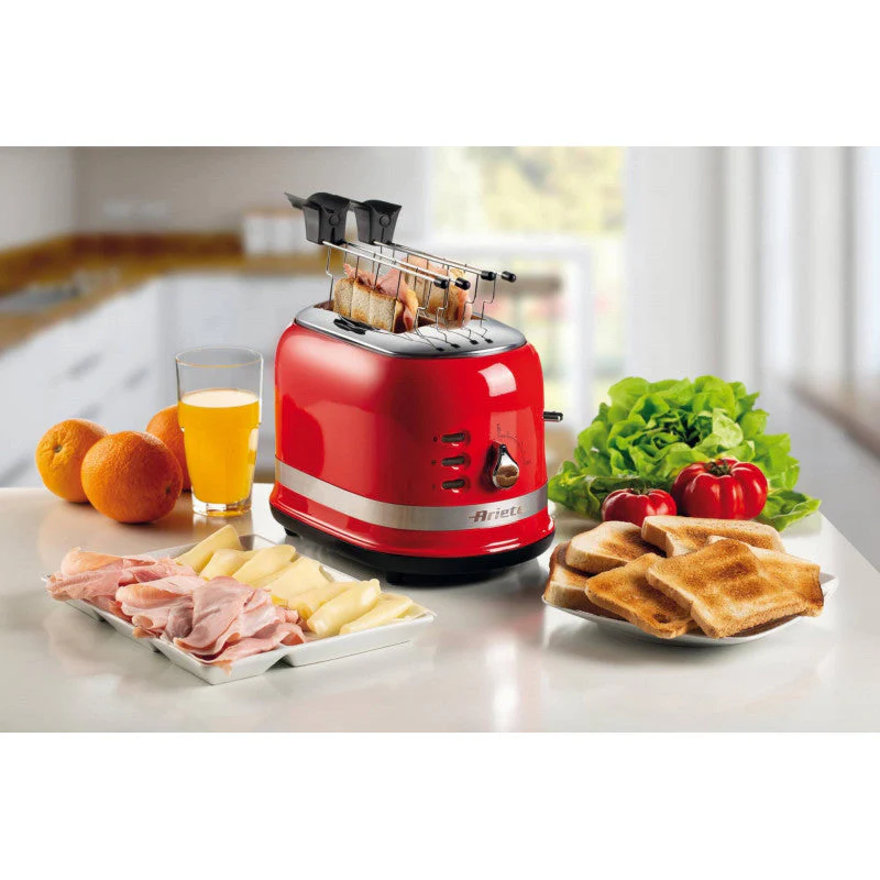 Toaster For 2 Slices With Tongs Moderna Range Red - Inhomebuy
