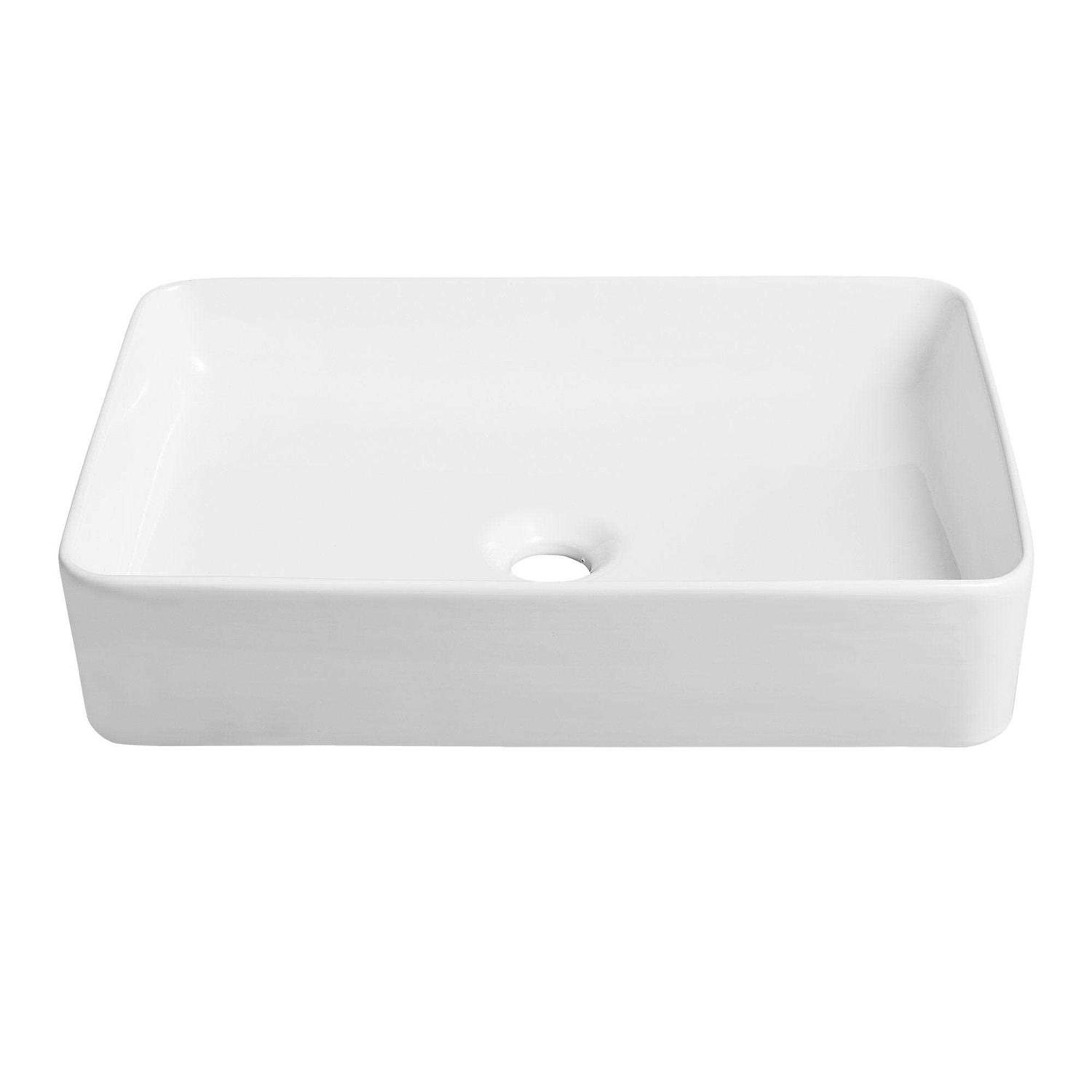 DeerValley DV-1V031 Ally 19 Ceramic Rectangular Bathroom Sink Vessel Sink Sink Finish - Inhomebuy