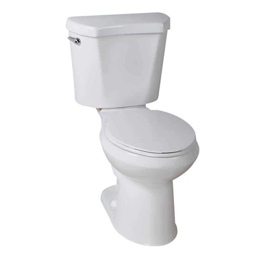 Glacier Bay 2-Piece 1.28 GPF High Efficiency Single Flush Elongated Toilet in White - Inhomebuy