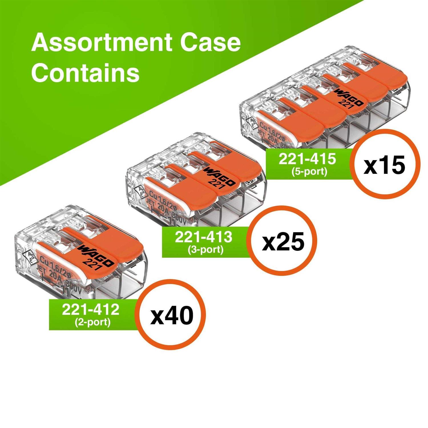 New Age America Wago 221 Series Compact Splicing Wire Connectors Assortment Pack - Inhomebuy