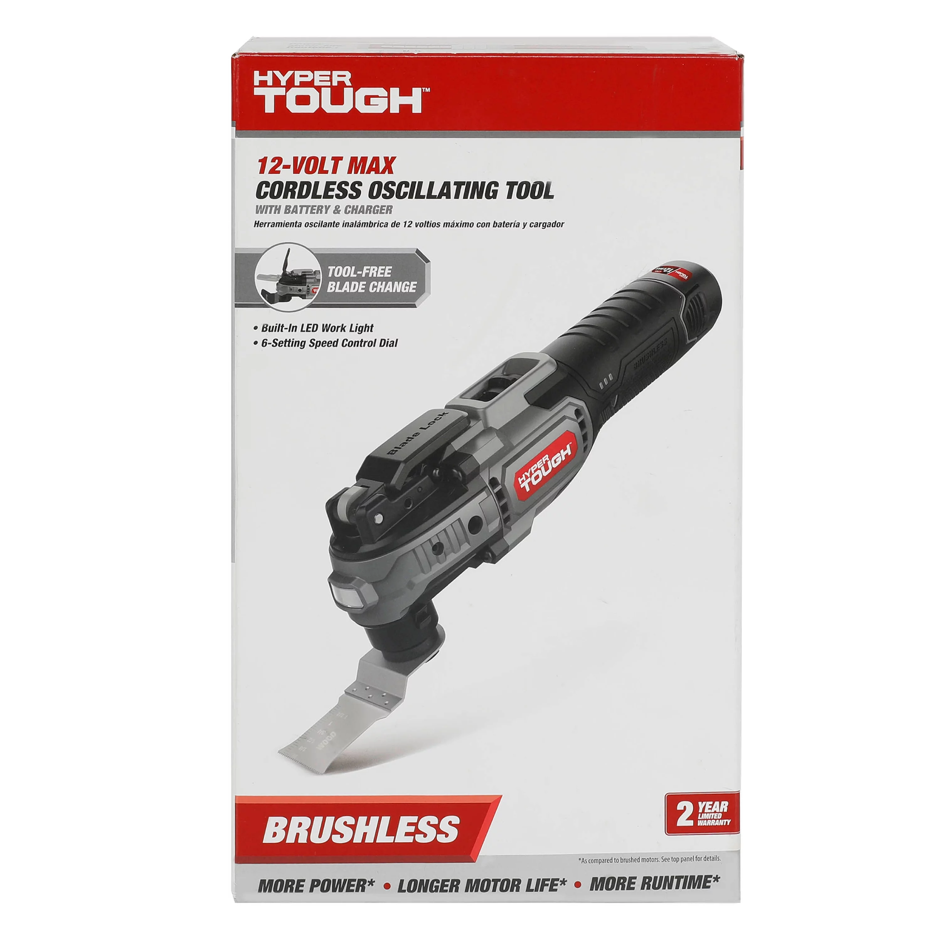 Hyper Tough 12V Max Lithium-Ion Brushless Oscillating Multi-Tool with 1.5Ah Battery and Charger, 80015 - Inhomebuy