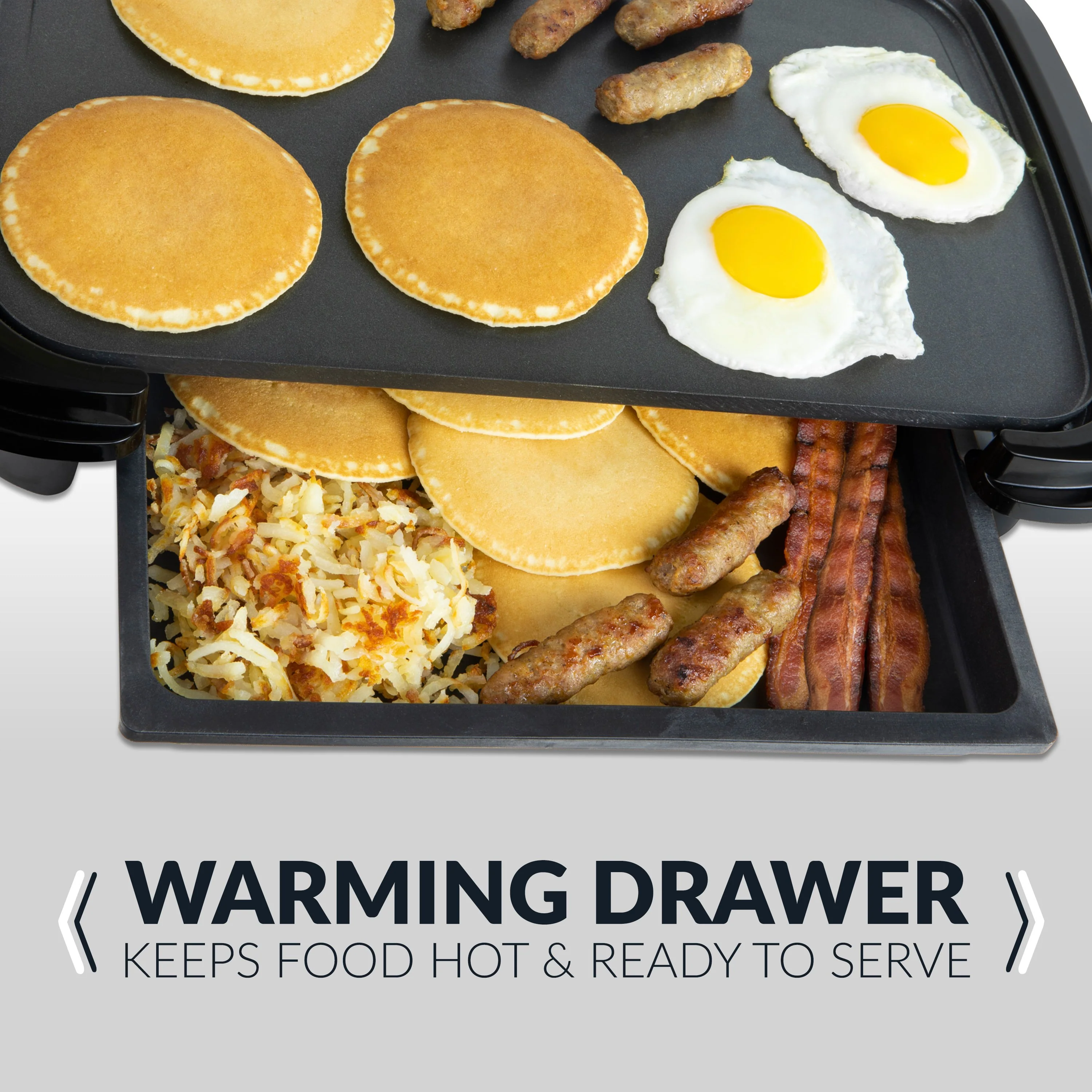 HomeCraft Non-Stick Griddle With Warming Drawer - Inhomebuy